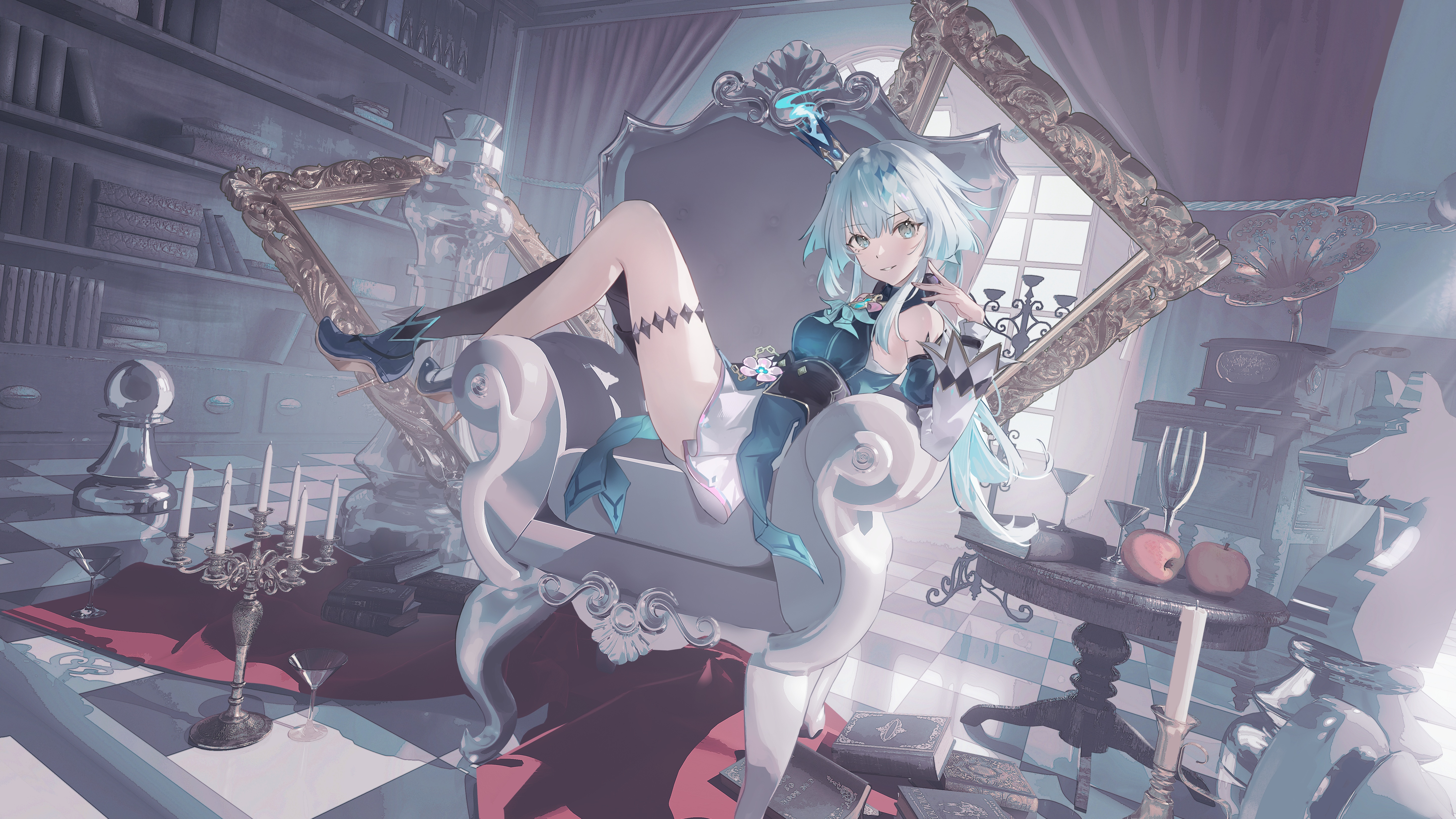 Cerydra from Honkai: Star Rail sitting on a throne HD Wallpaper