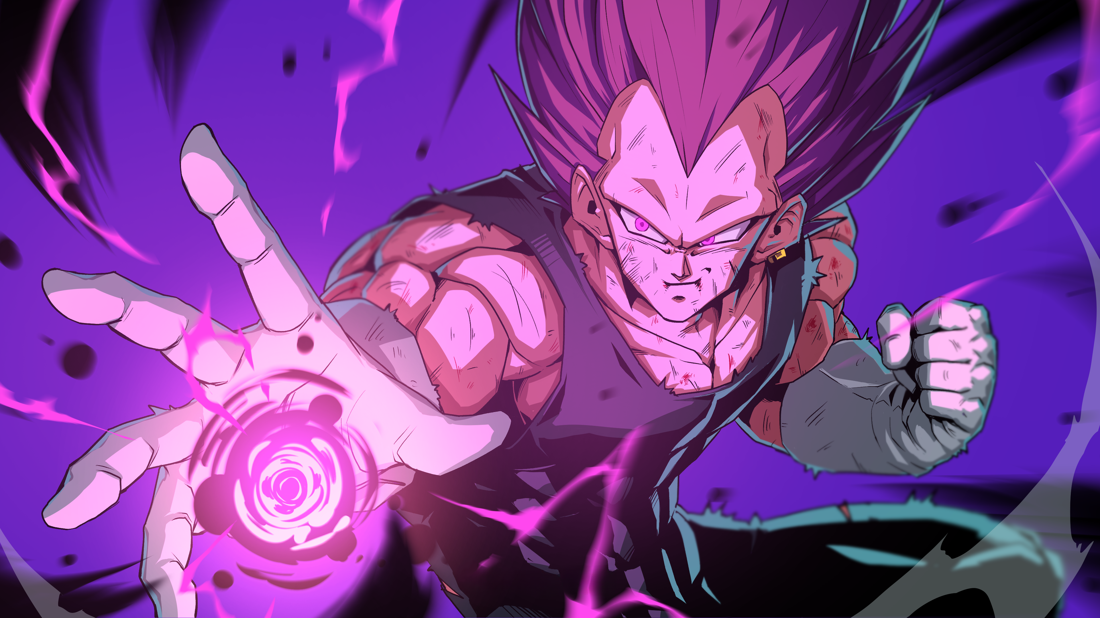 Vegeta charging dark energy in Dragon Ball Super HD Wallpaper