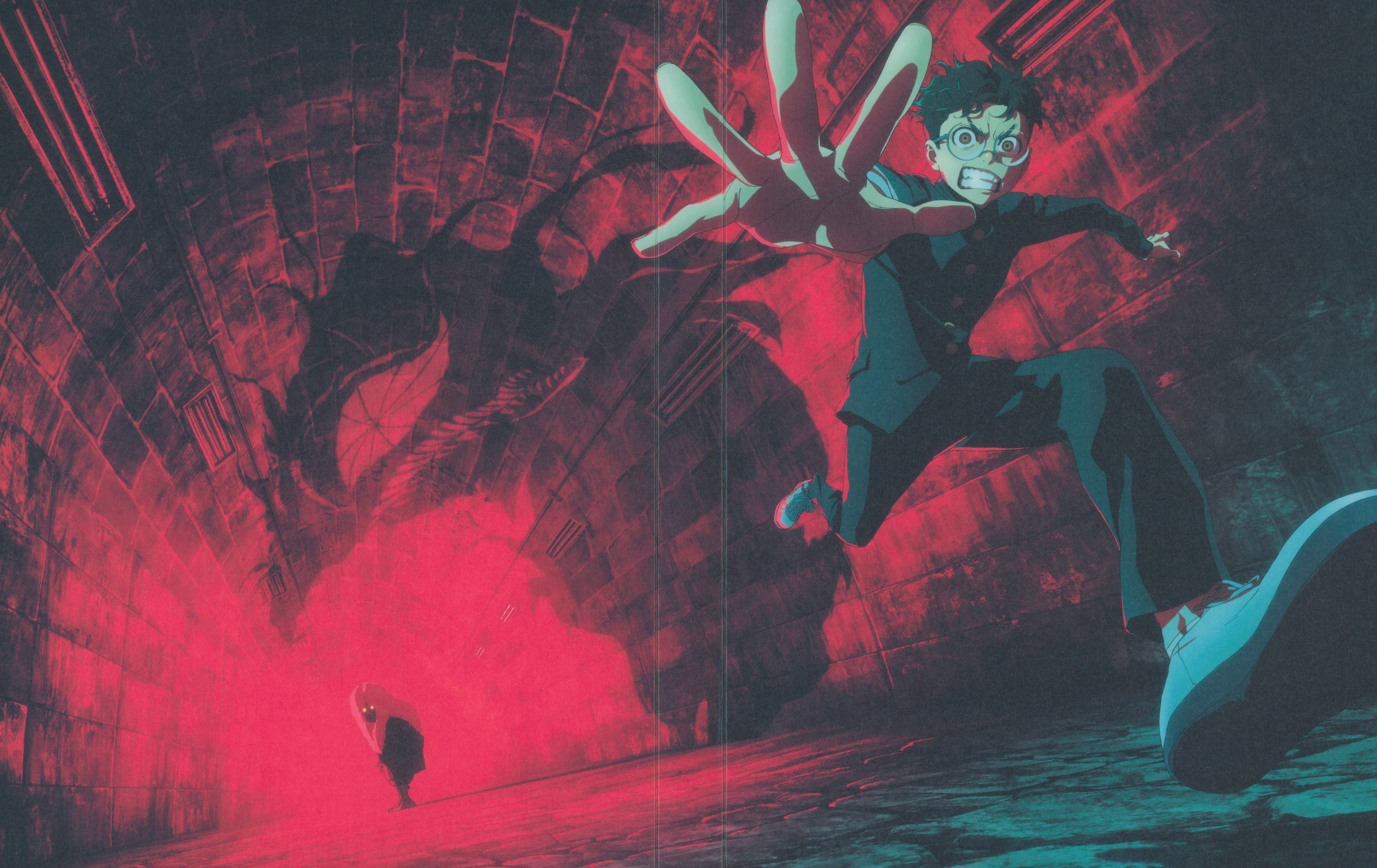 Ken Takakura running from a monster in Dandadan HD Wallpaper