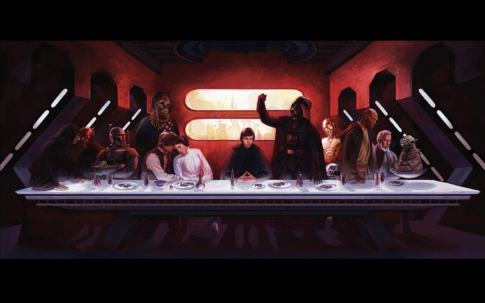 Star Wars characters reimagined in The Last Supper parody HD Wallpaper