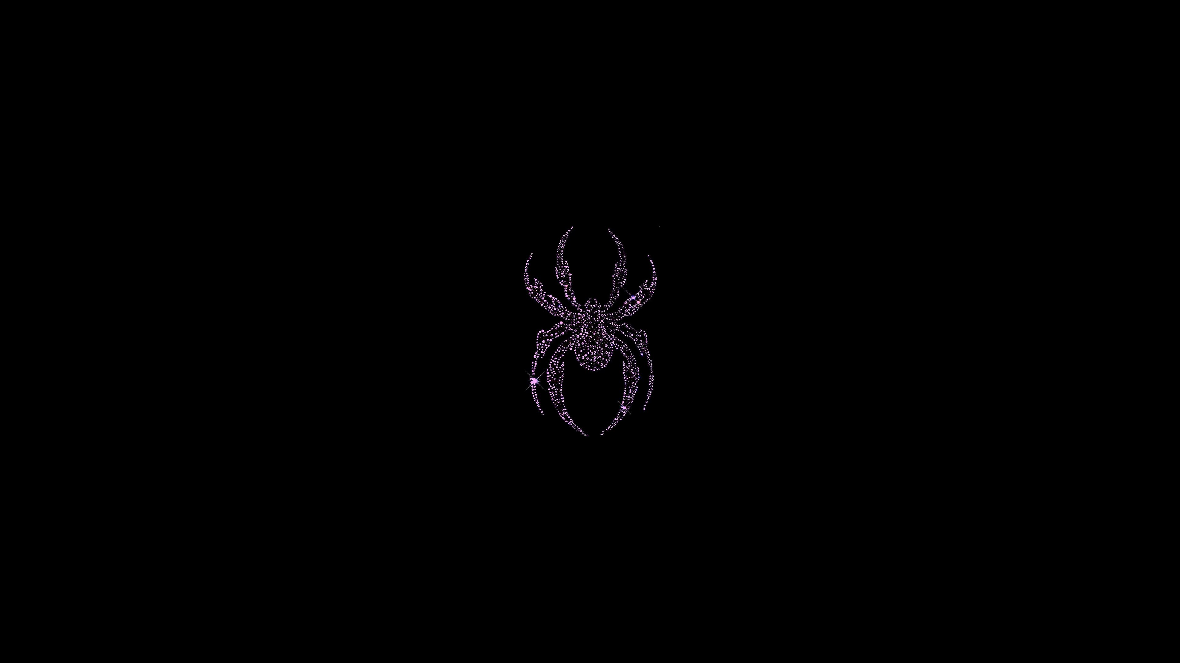 Purple spider on a black background HD Wallpaper