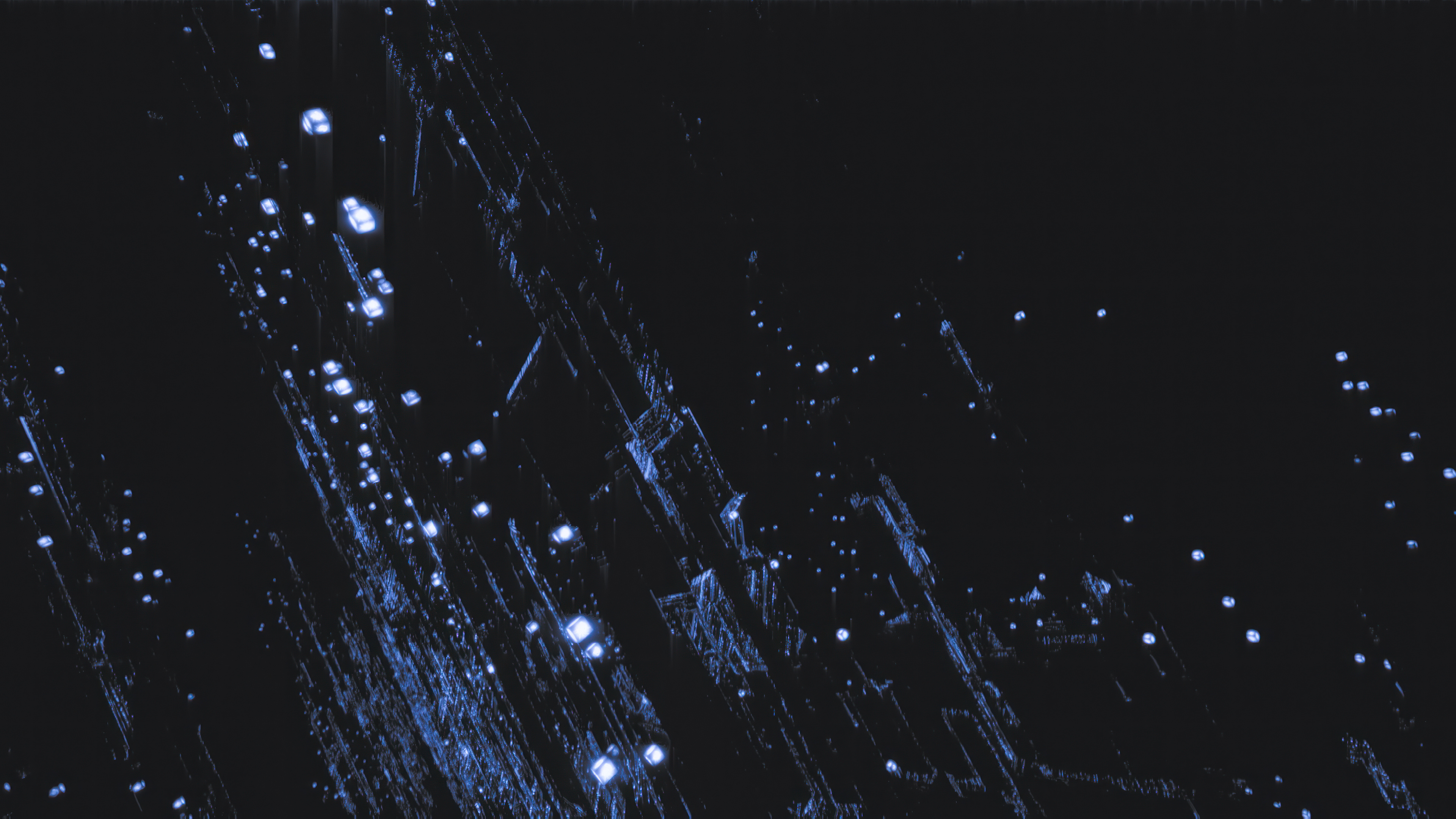 Cyberpunk 2077 Phantom Liberty abstract glowing blue lights HD Wallpaper