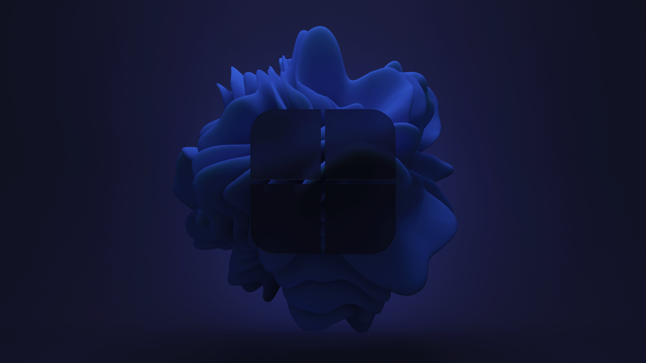 Windows 11 logo on abstract blue shape HD Wallpaper