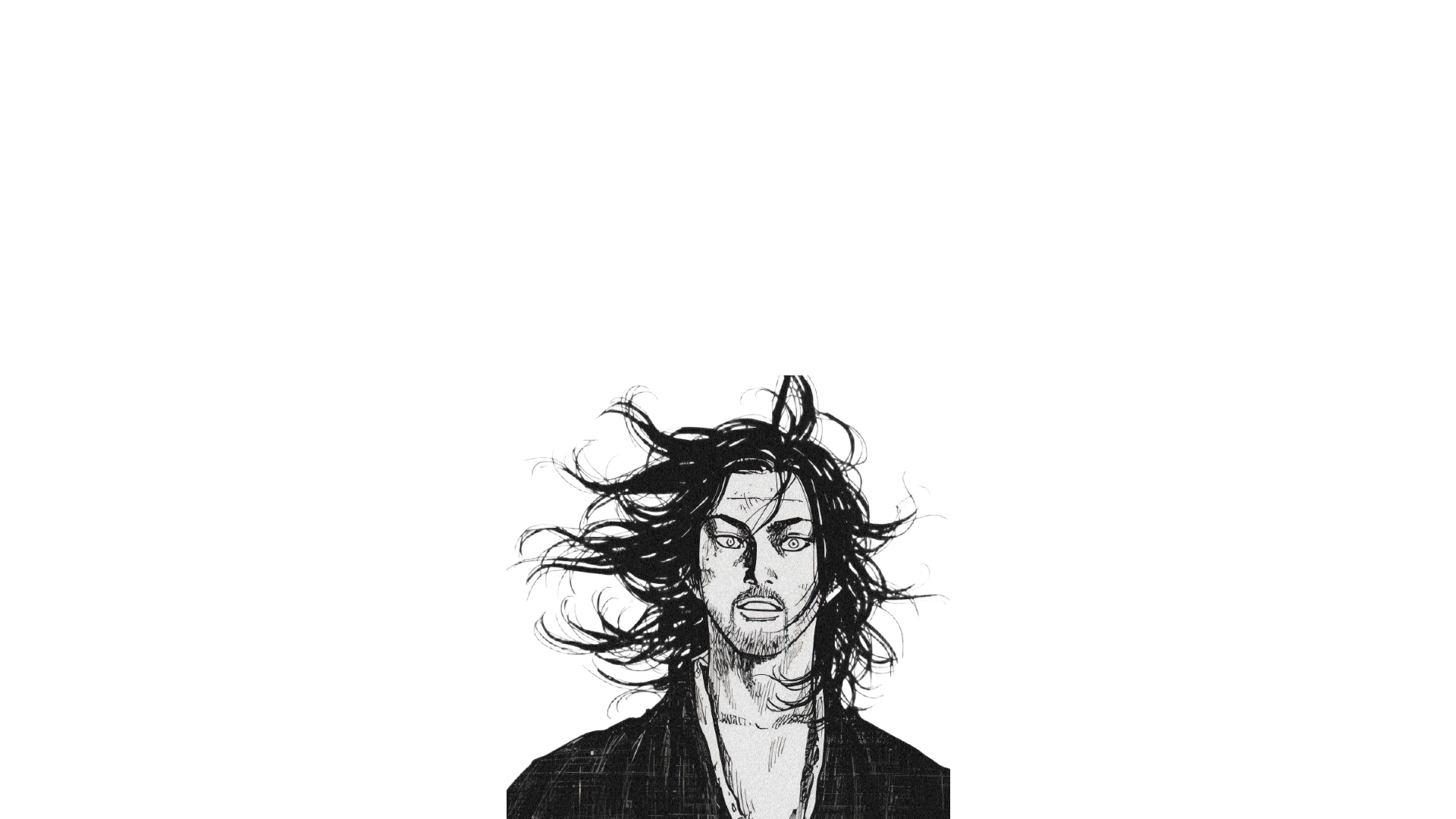 Miyamoto Musashi from Vagabond with windswept hair HD Wallpaper