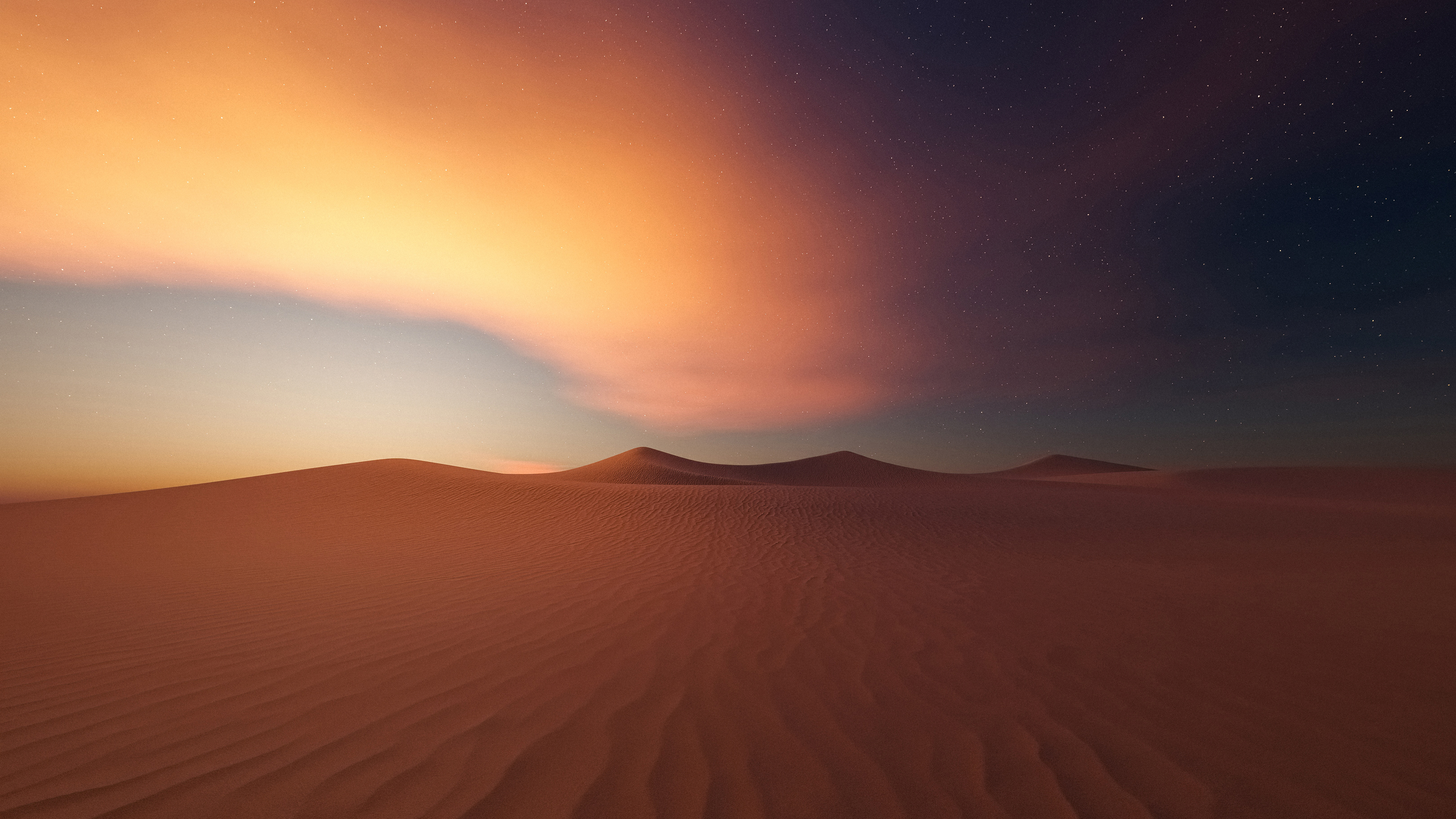 4K Digital Painting of a Desert Landscape at Sunset HD Wallpaper