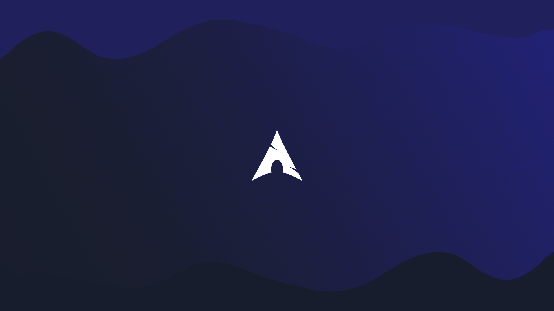 Arch Linux logo on a dark blue abstract background HD Wallpaper