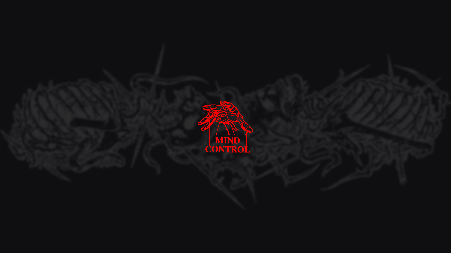 Red hand with Mind Control text on dark background HD Wallpaper