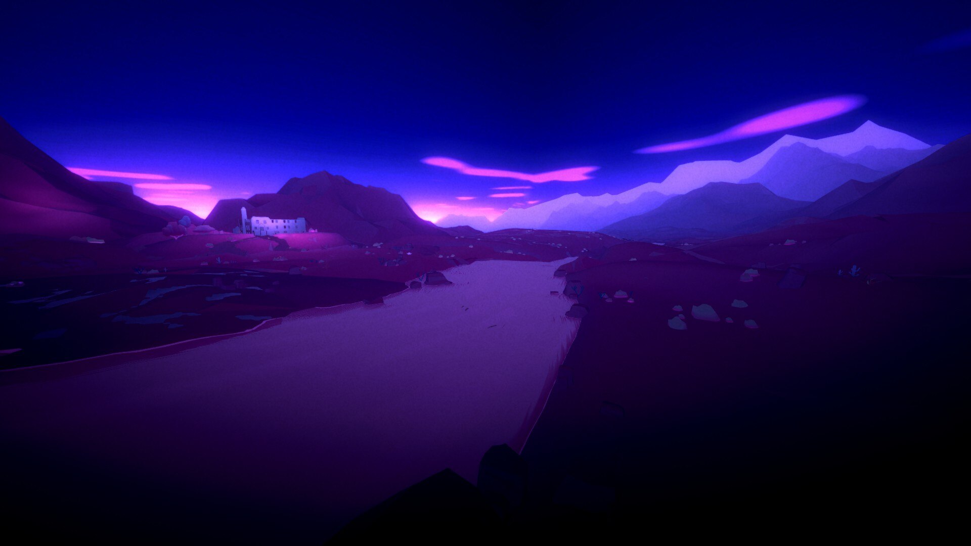 Atuel video game screenshot with river and mountains HD Wallpaper