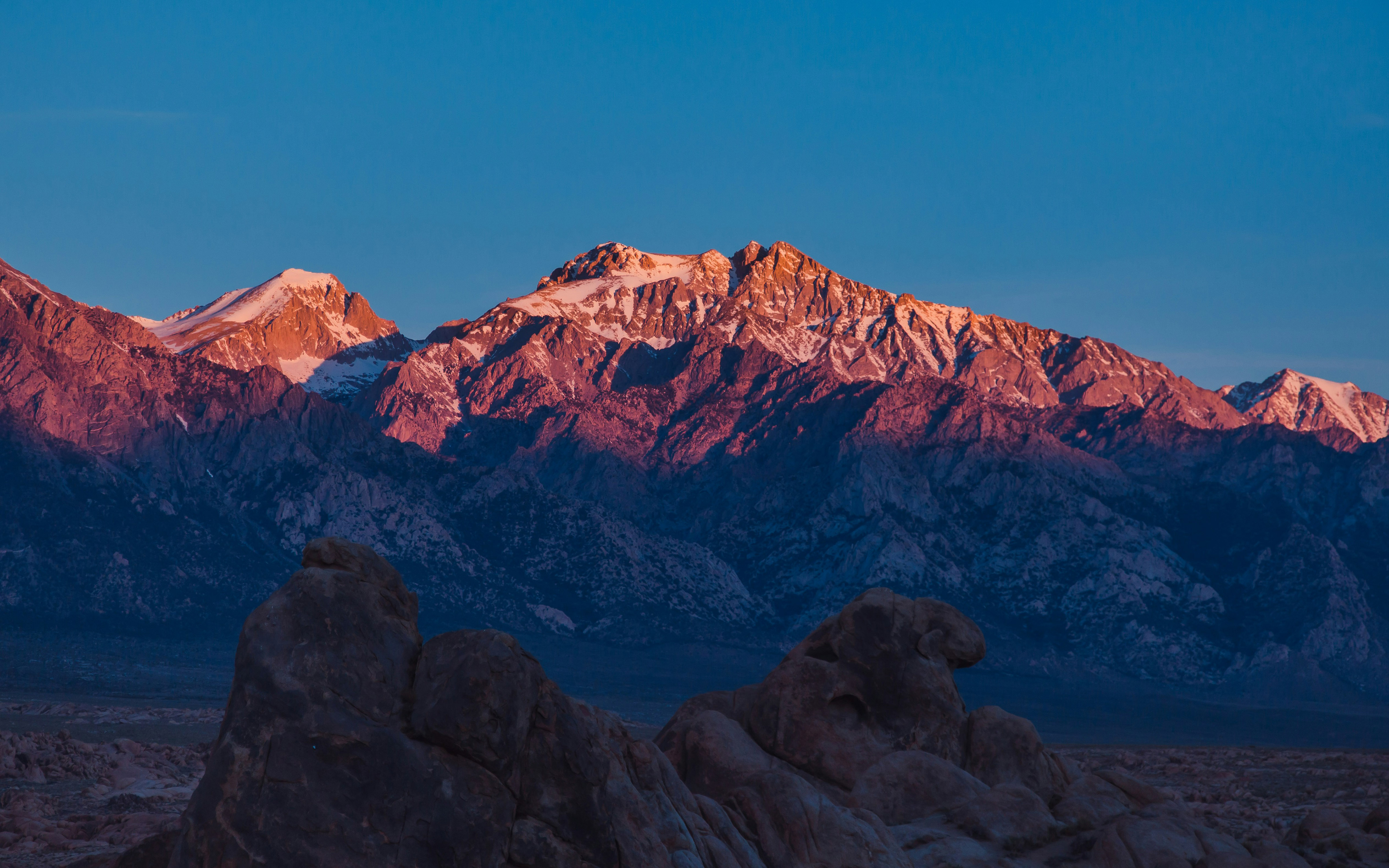 Mount Whitney at Sunrise with Snow Caps HD Wallpaper