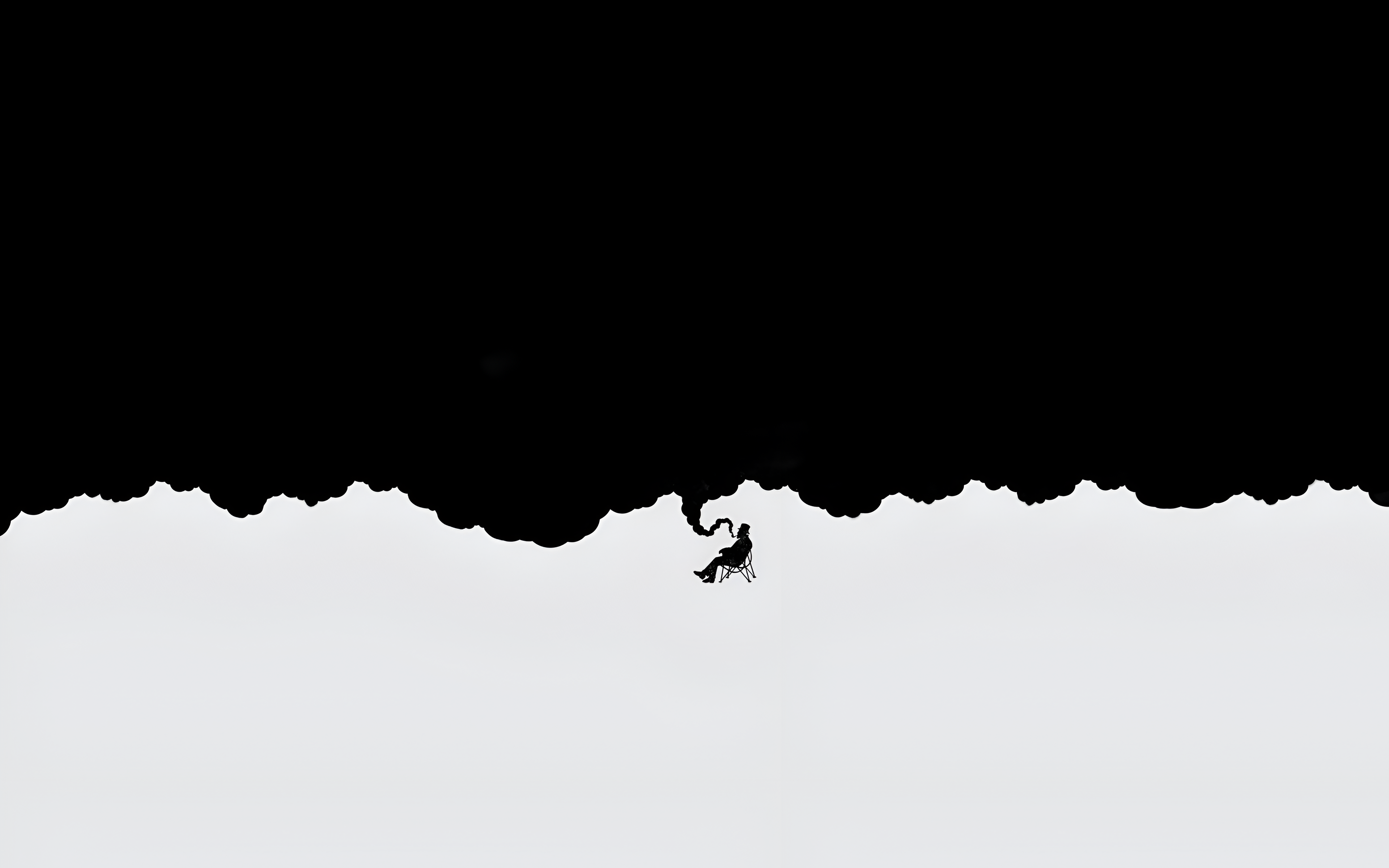 Monochrome abstract with a figure smoking HD Wallpaper