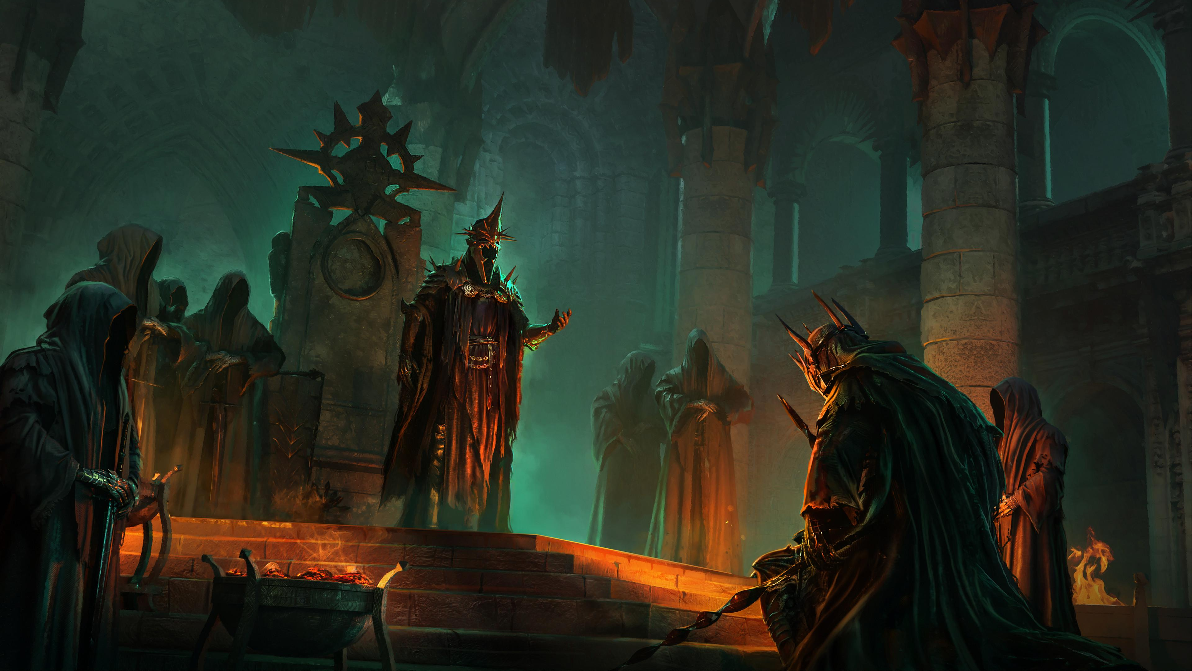 The Lord of the Rings: Nazgûl and Witch-king in Minas Morgul HD Wallpaper