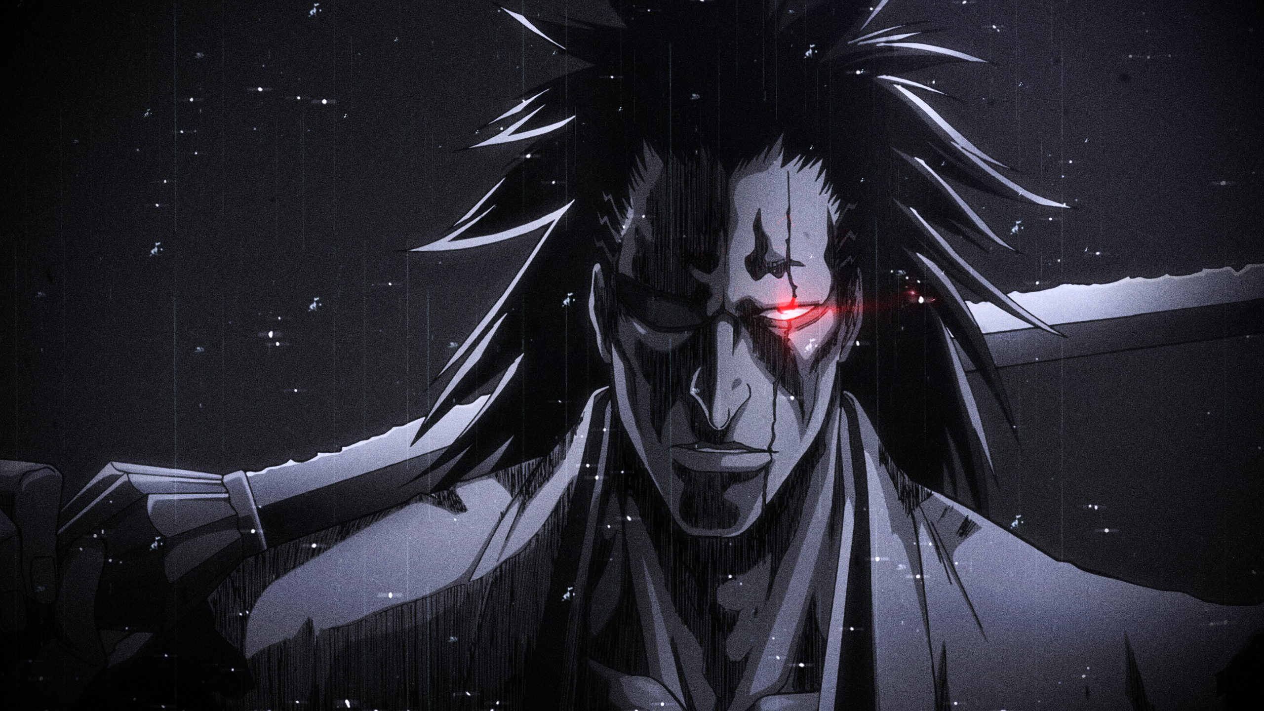 Zaraki Kenpachi from Bleach in the Rain HD Wallpaper