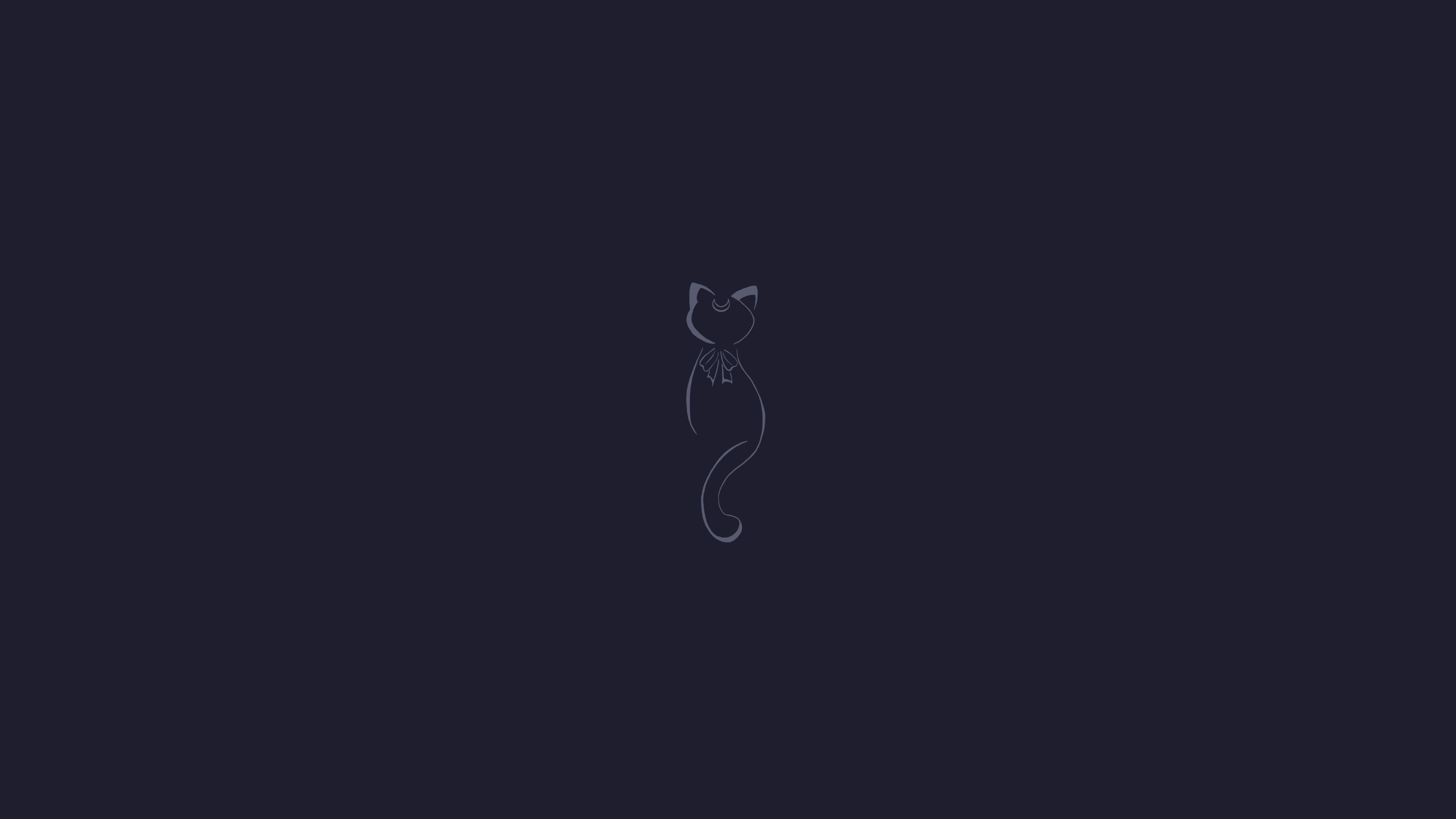 Sailor Moon Luna minimalist cat outline HD Wallpaper