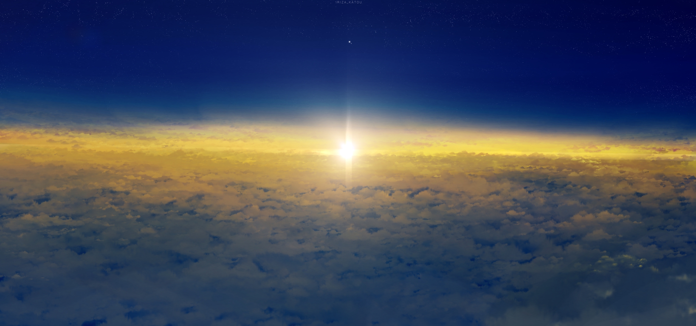 Scenery: Sunrise over clouds from above HD Wallpaper
