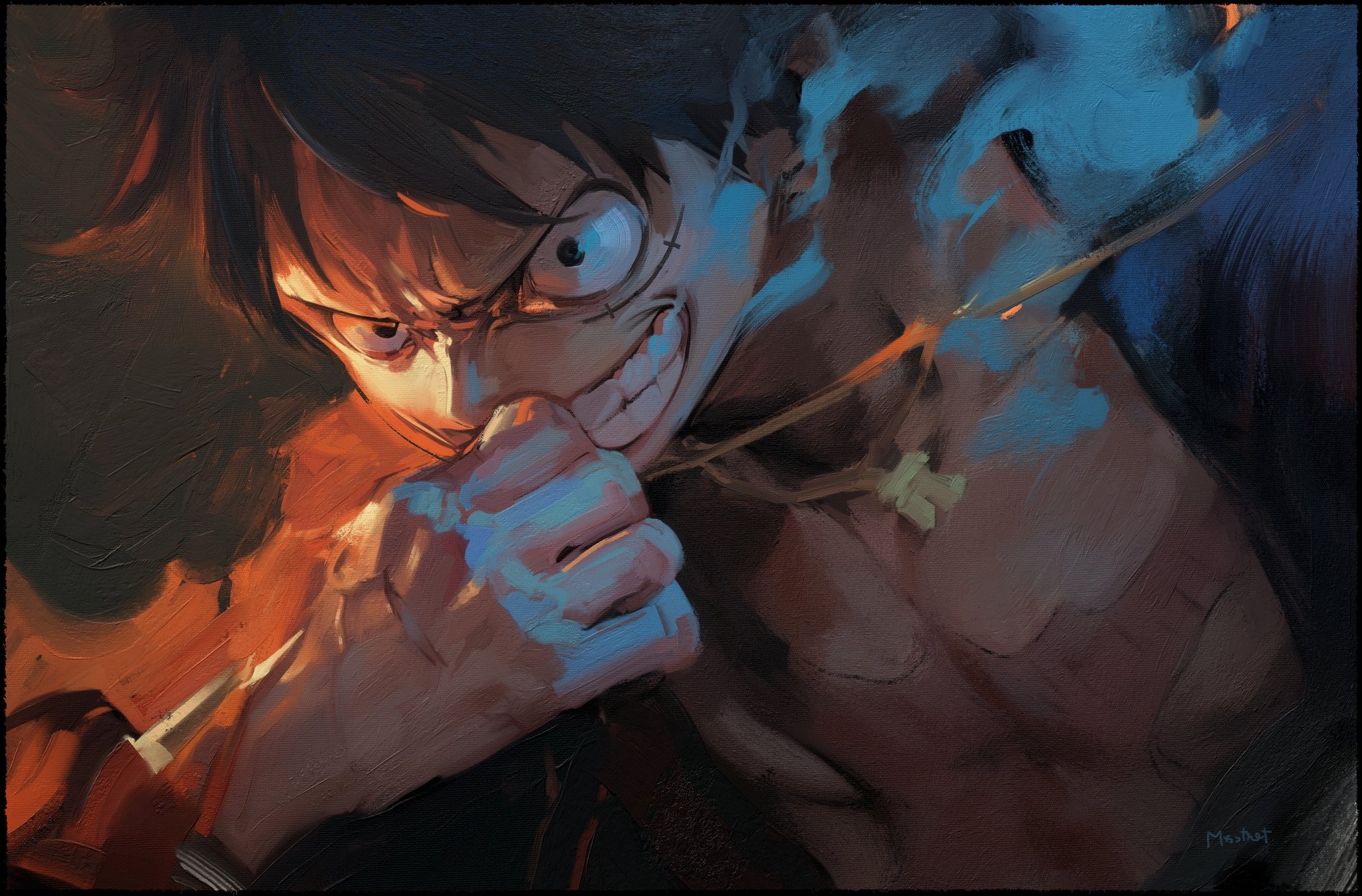 Monkey D. Luffy from One Piece artwork HD Wallpaper