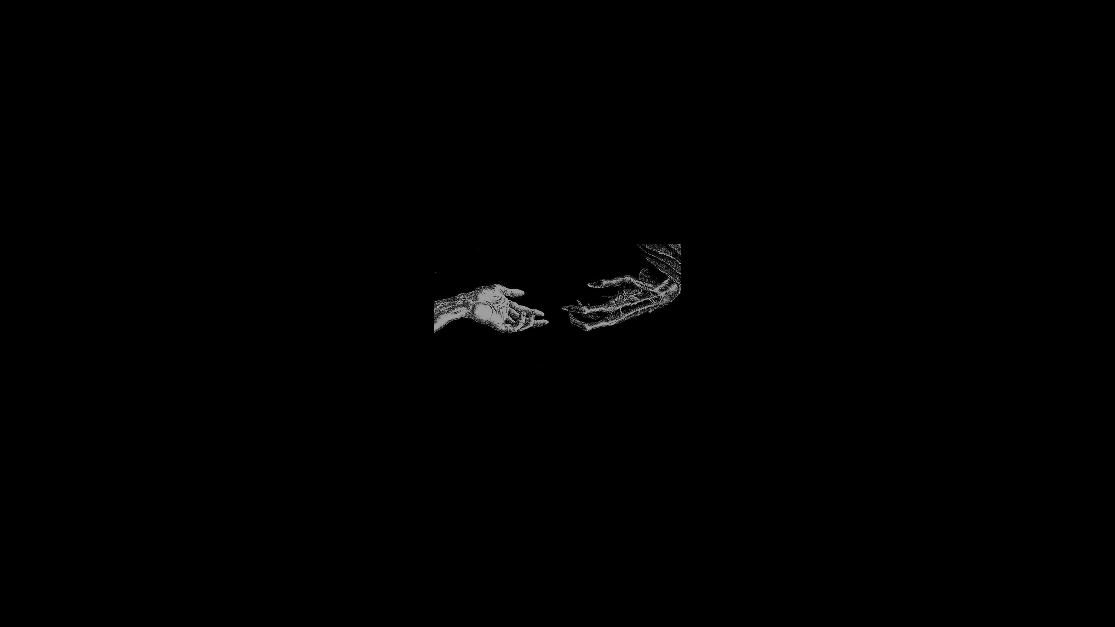 Skeleton hand reaching for a human hand HD Wallpaper