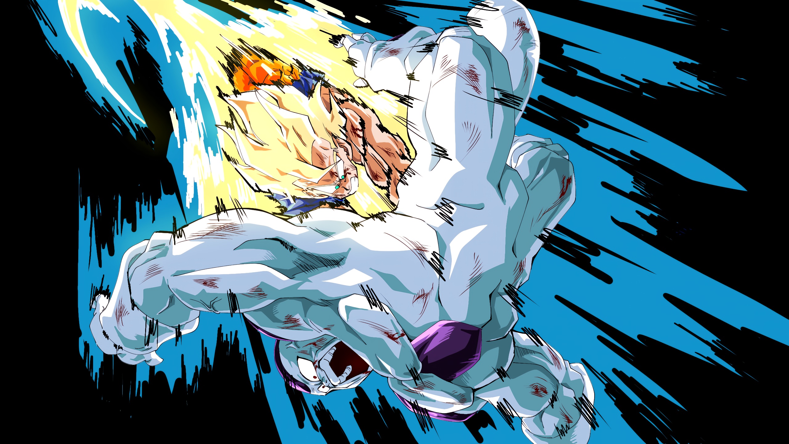 Son Goku attacks Frieza in Dragon Ball Z HD Wallpaper