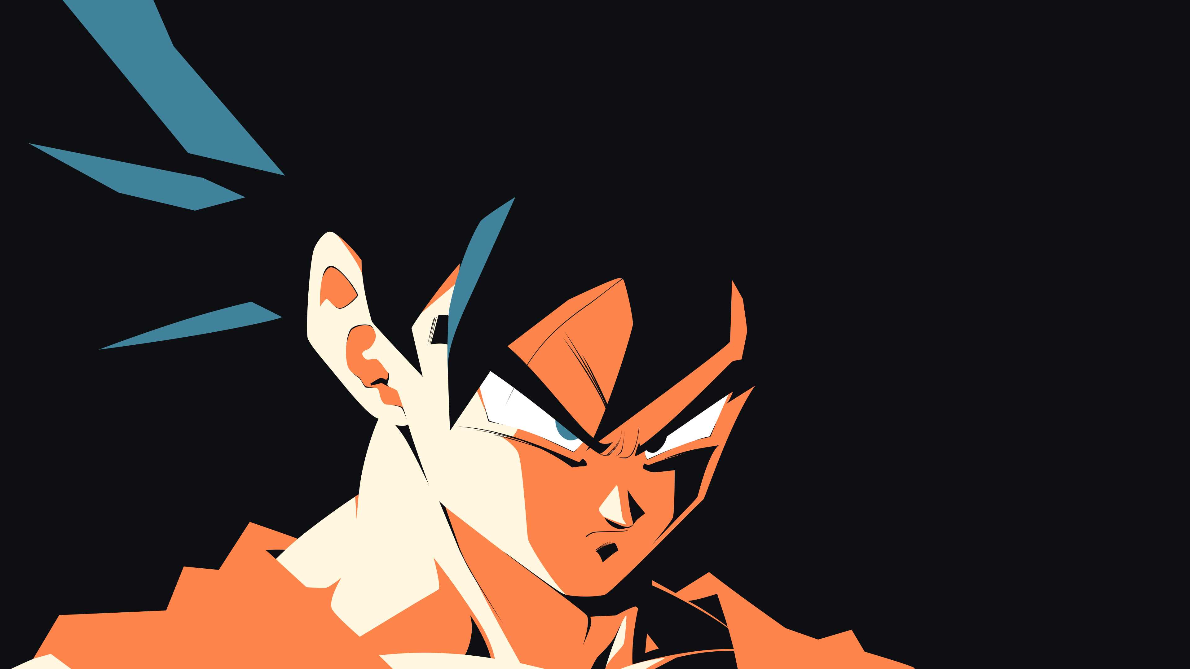 Son Goku from Dragon Ball Z, minimalist art HD Wallpaper