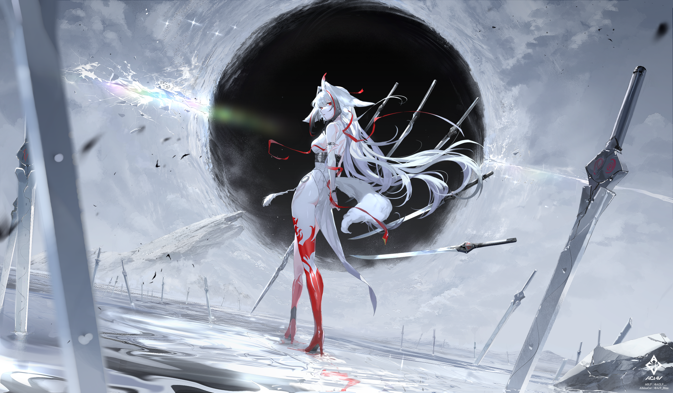 Zenless Zone Zero Ye Shunguang fox girl with swords HD Wallpaper