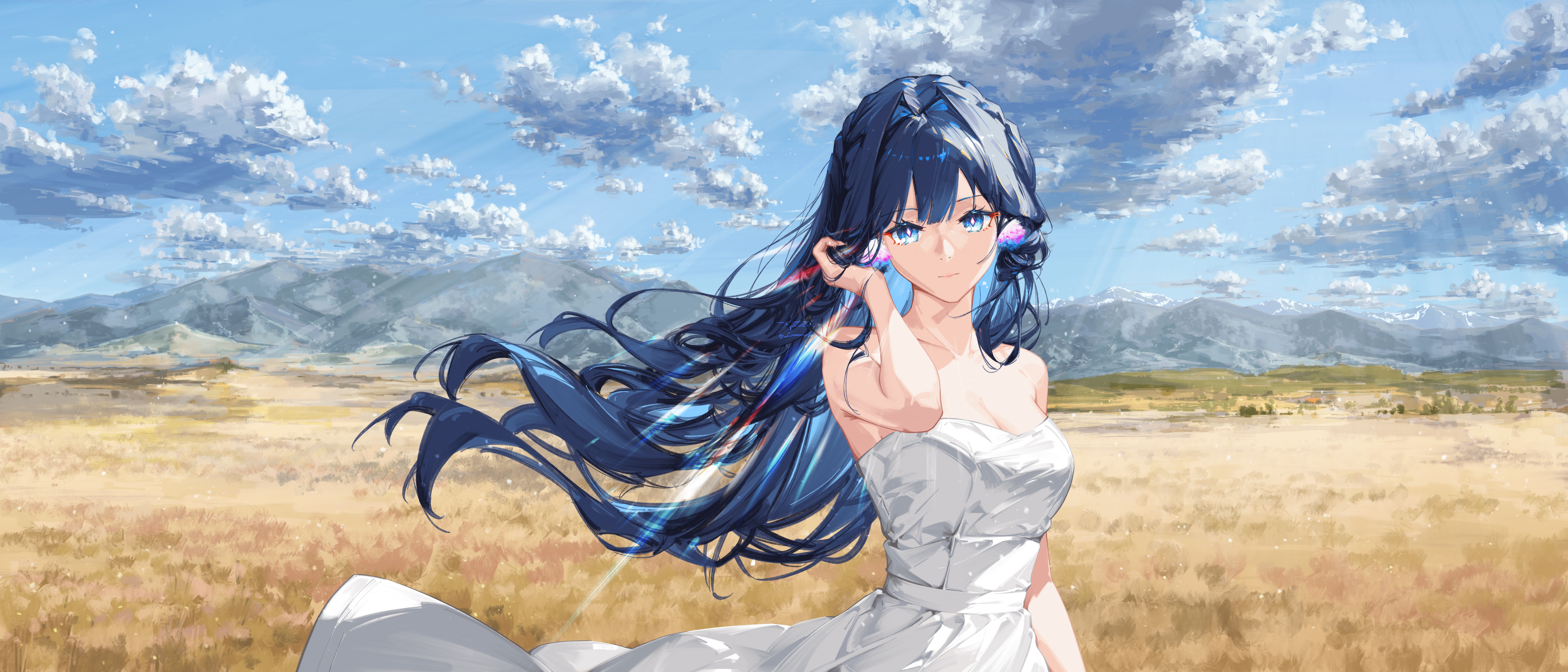 Astesia from Arknights in a white dress HD Wallpaper