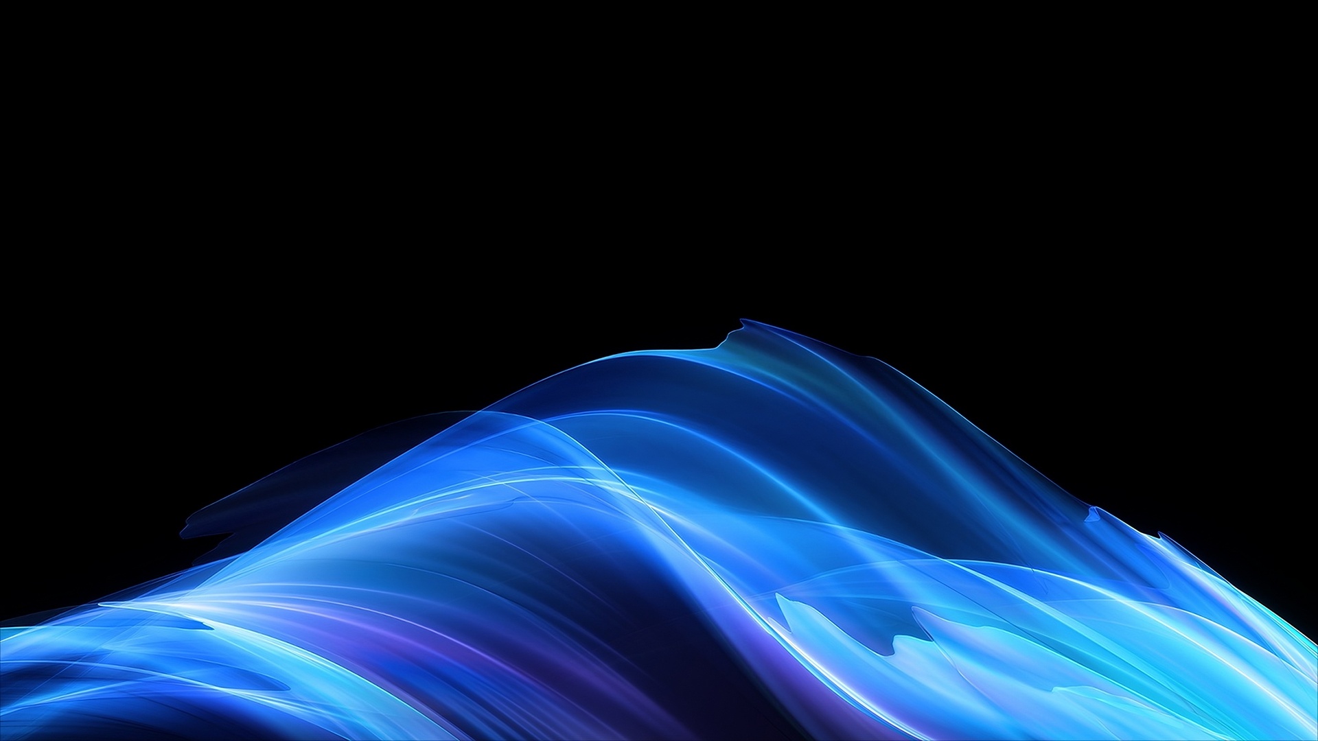 Abstract blue light trails on black background HD Wallpaper