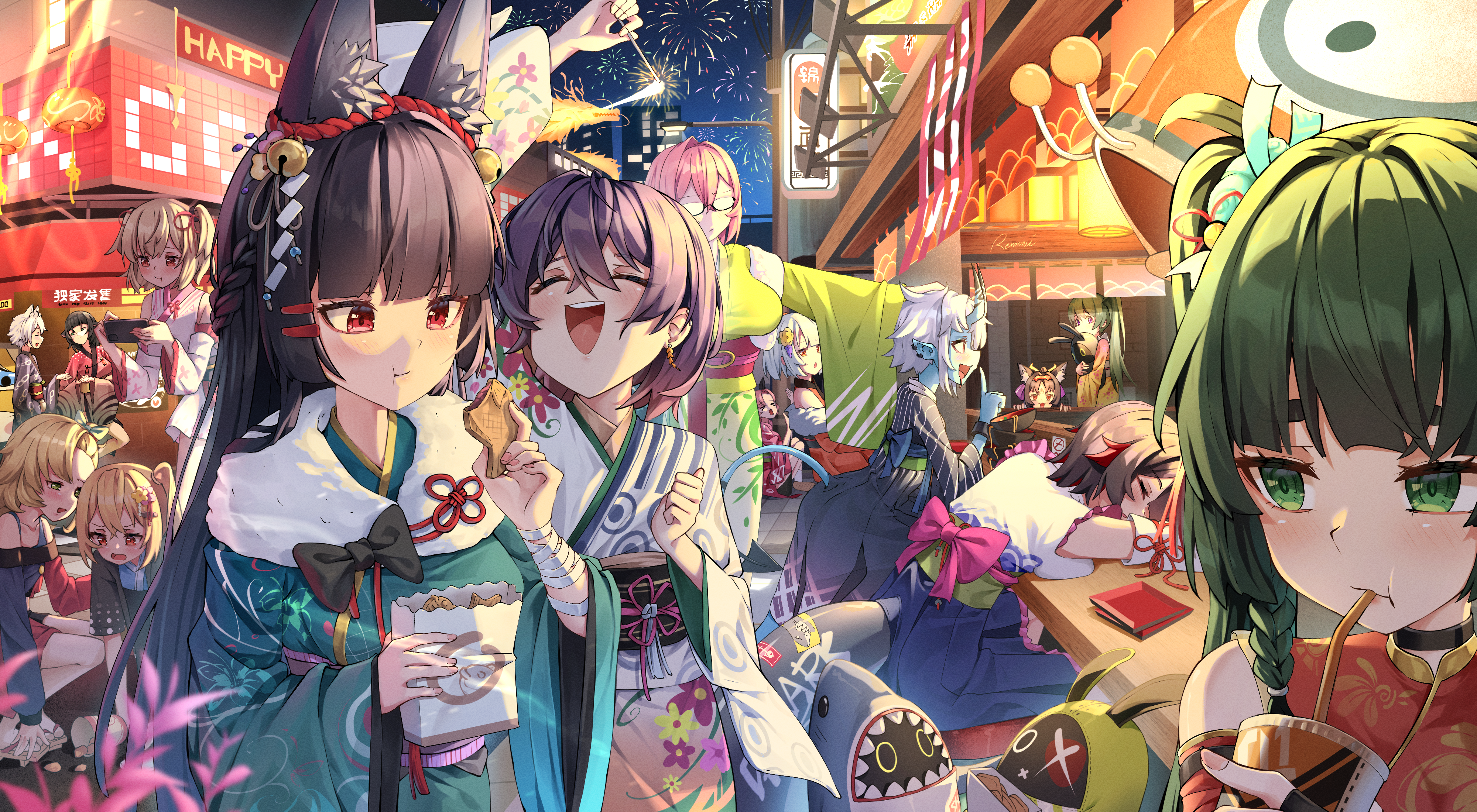 Zenless Zone Zero Characters at a Festival HD Wallpaper