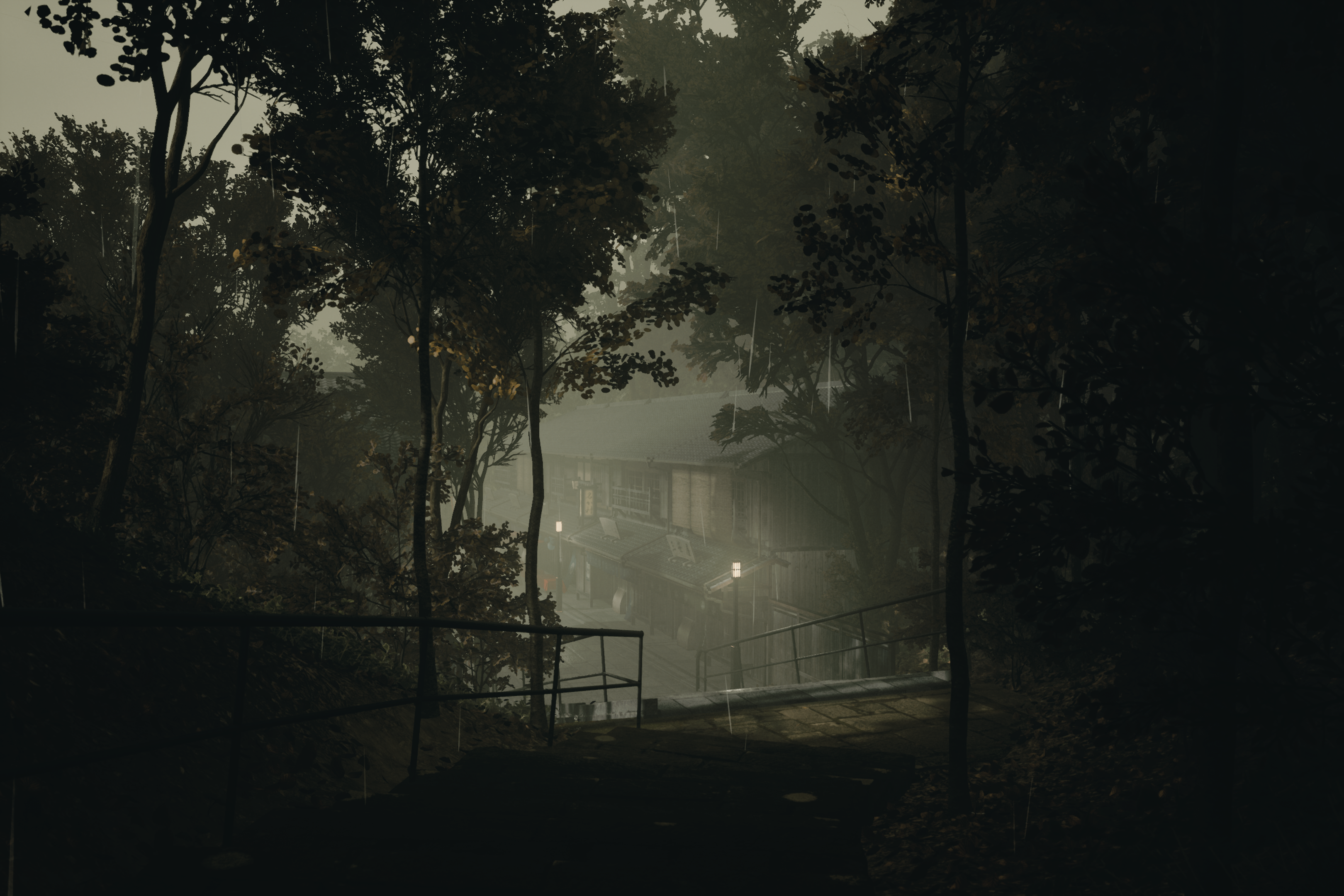 Lushfoilsim video game art screenshot of a foggy forest HD Wallpaper