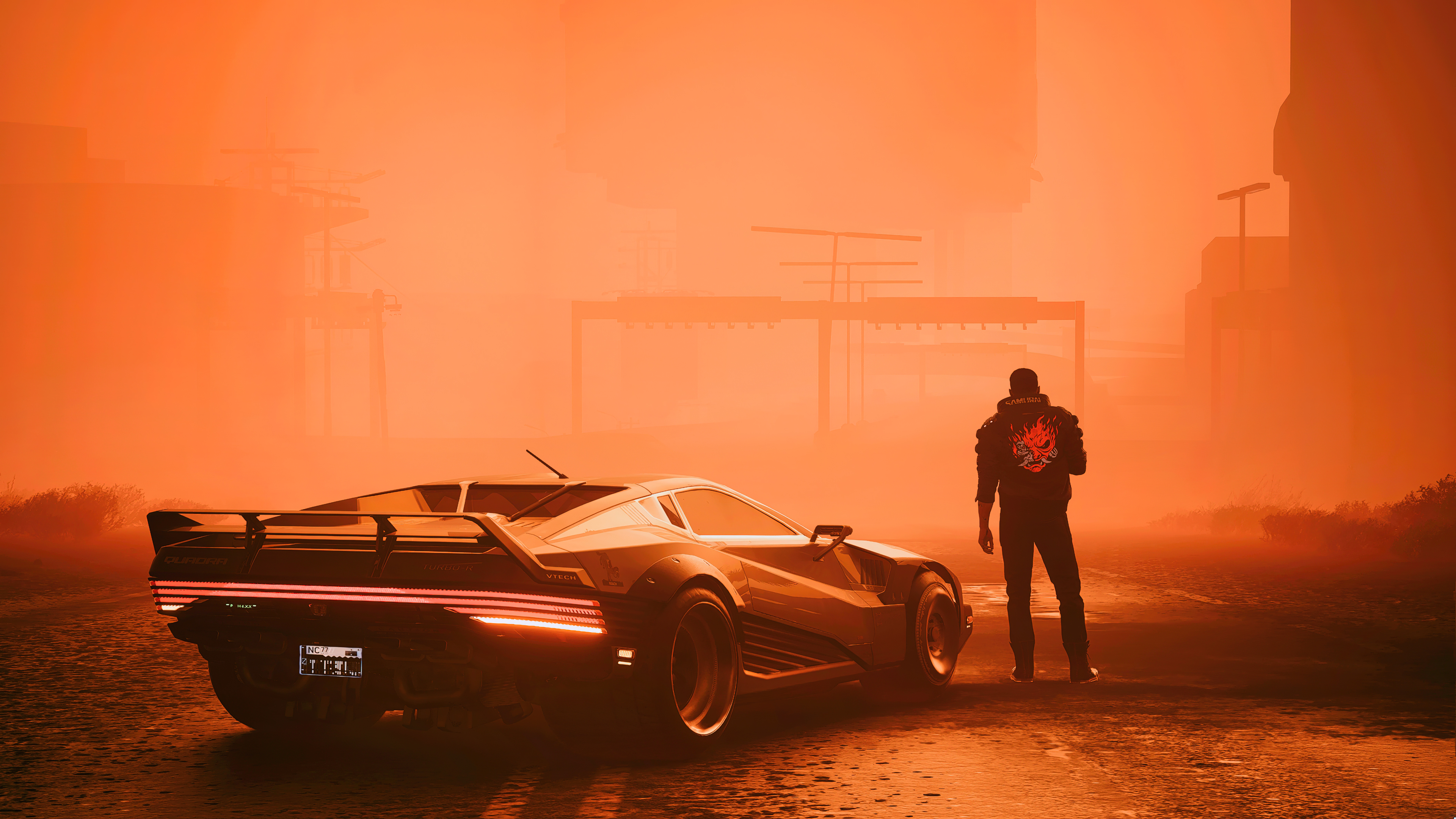 Samurai from Cyberpunk 2077 with Quadra Type 66 car HD Wallpaper