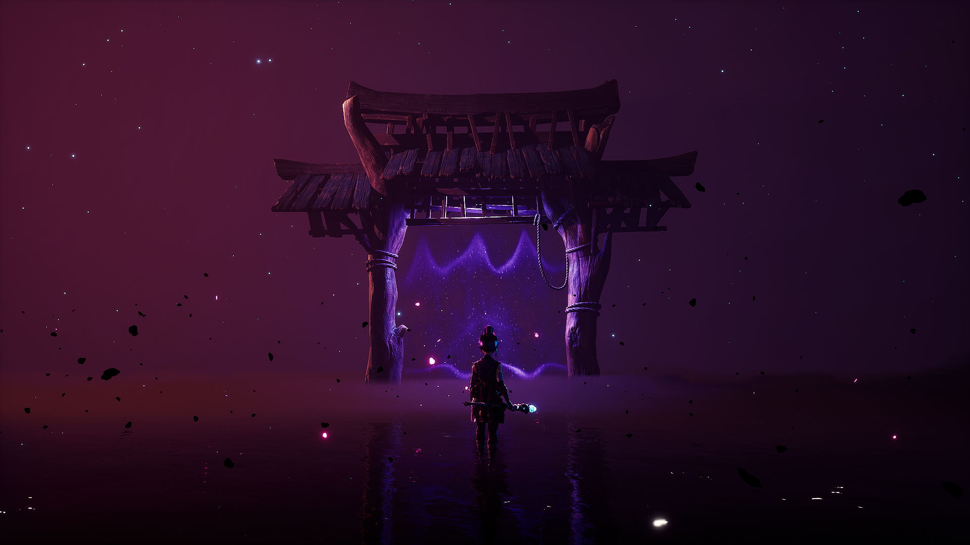 Kena: Bridge of Spirits character in front of a portal HD Wallpaper