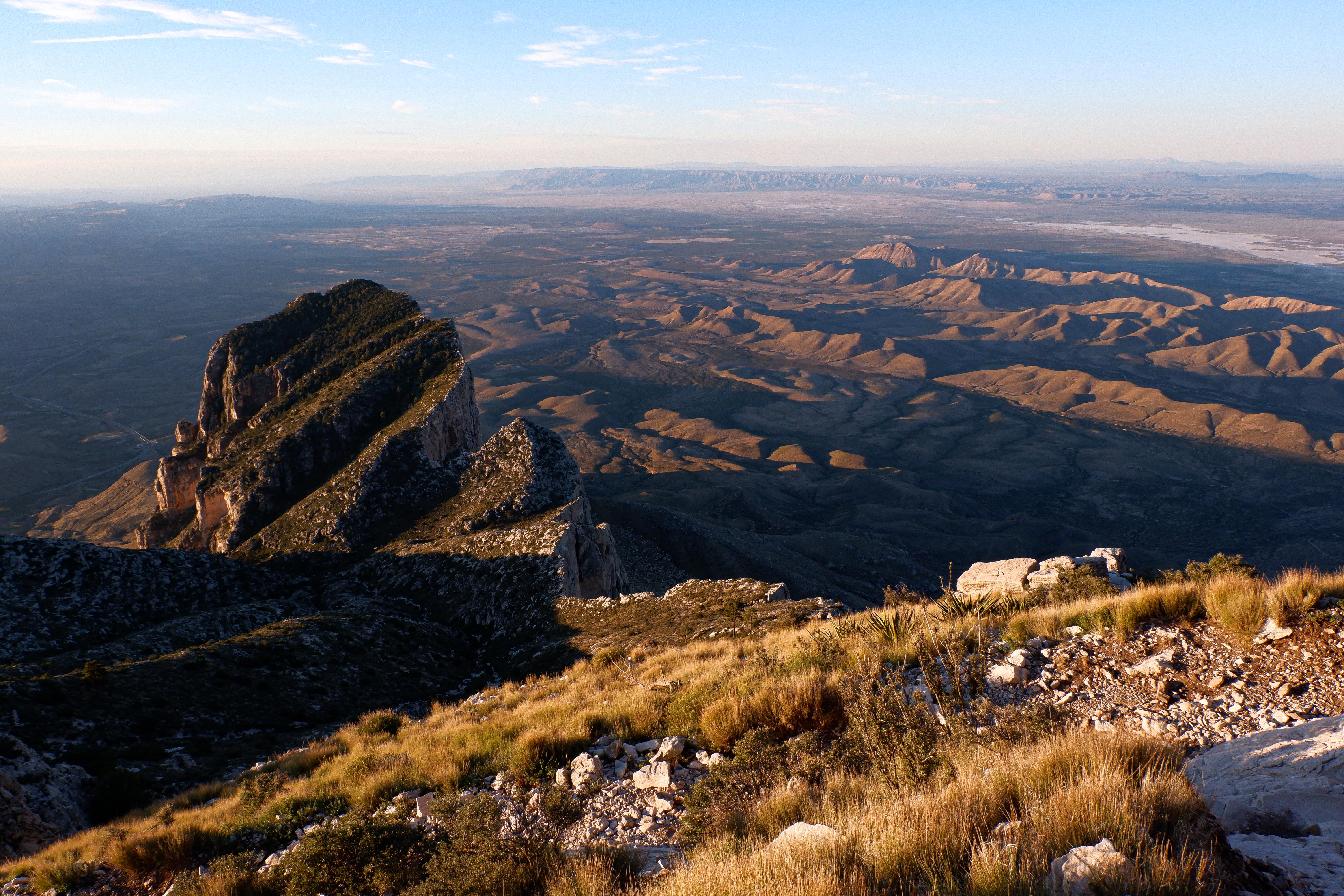 Rugged Mountain Landscape with Shadows in New Mexico/Texas HD Wallpaper