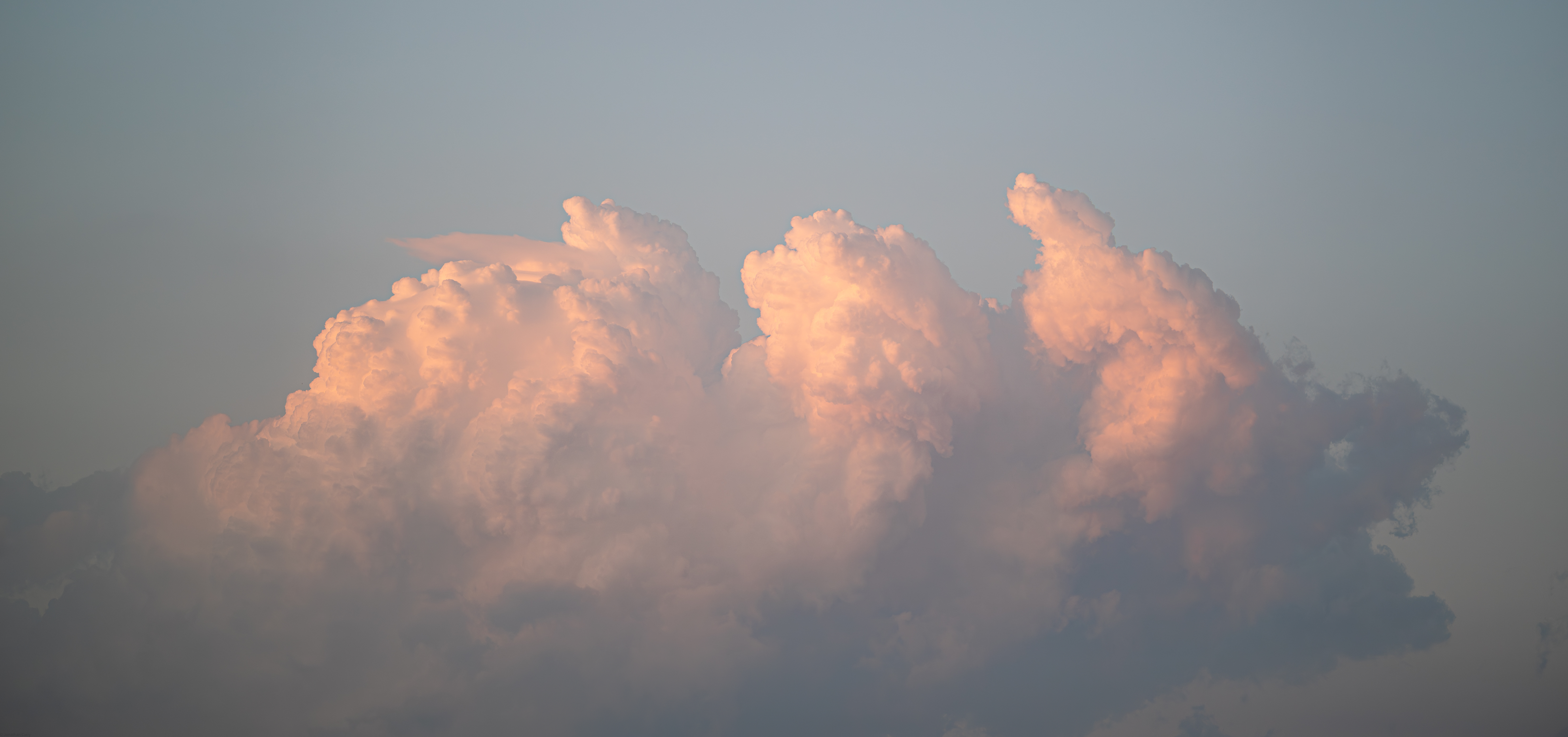 Pink and orange clouds at sunset HD Wallpaper