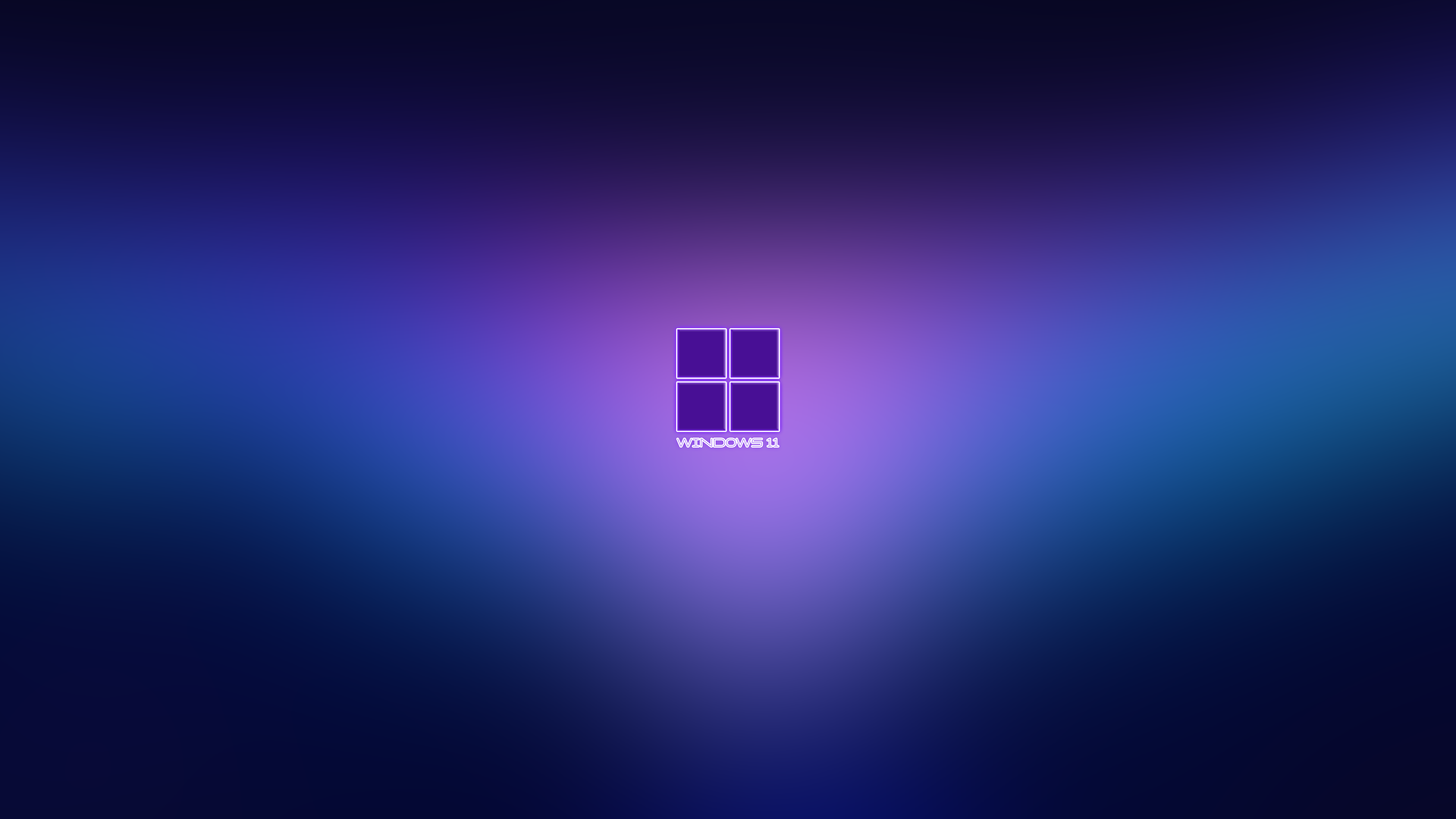 Windows 11 logo on a blurred purple and blue gradient HD Wallpaper