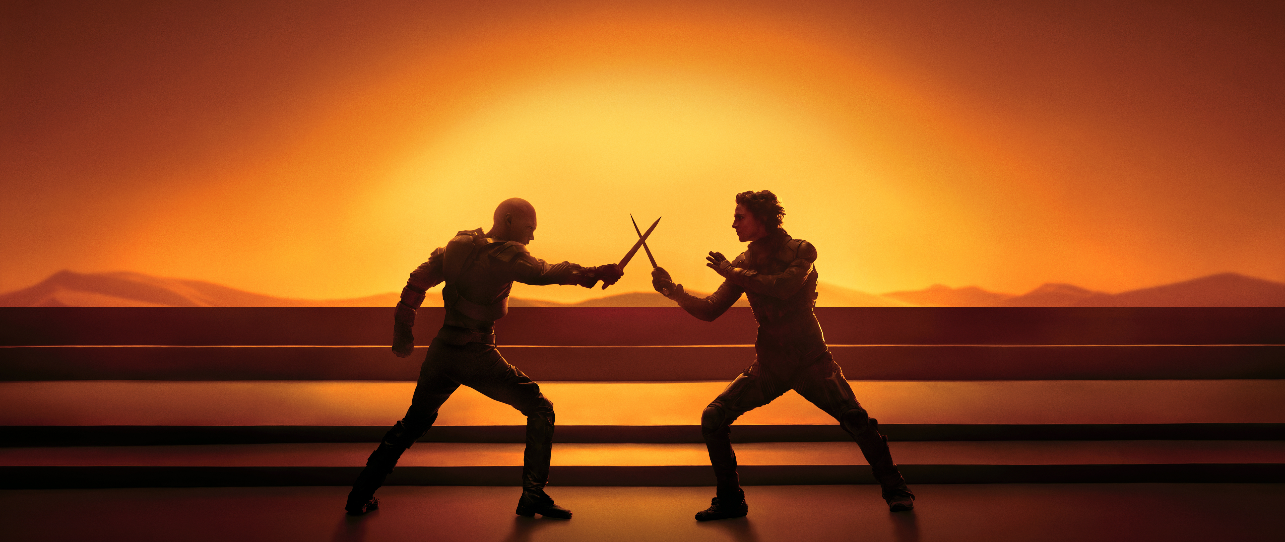 Dune movie poster: Two men duel with knives HD Wallpaper