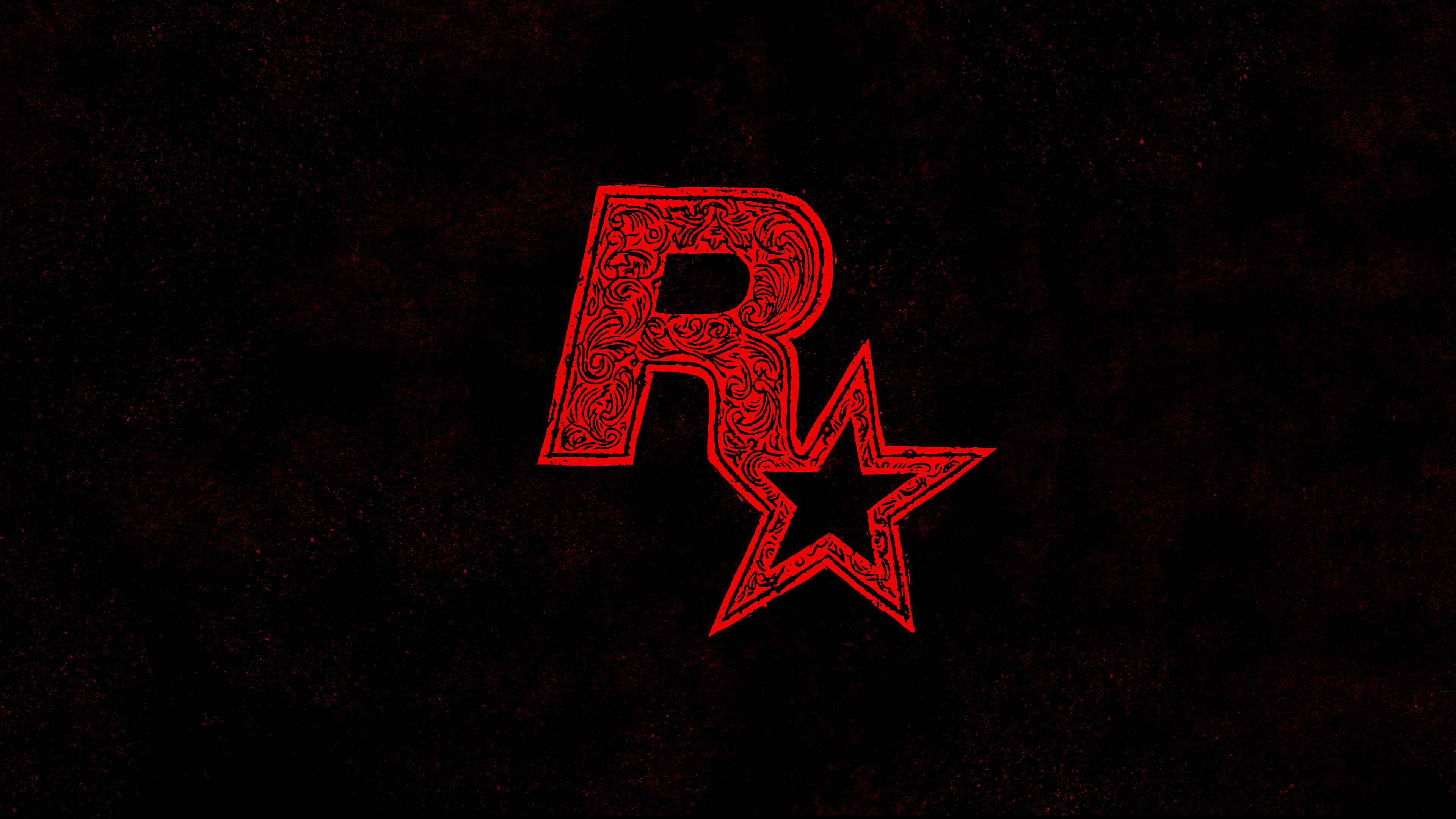 Rockstar Games logo with Red Dead Redemption texture HD Wallpaper