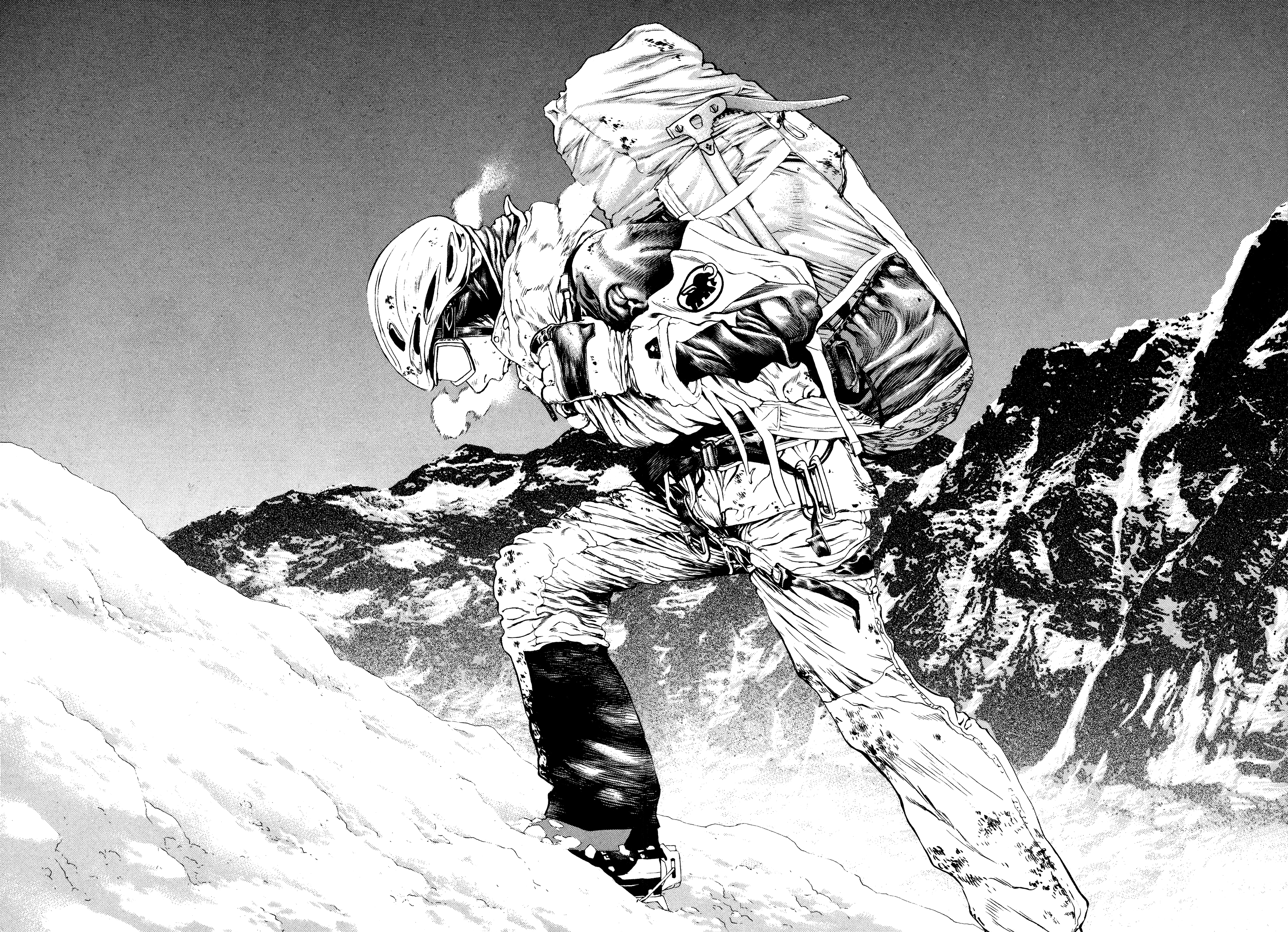 Buntarou Mori climbing a snowy mountain alone HD Wallpaper