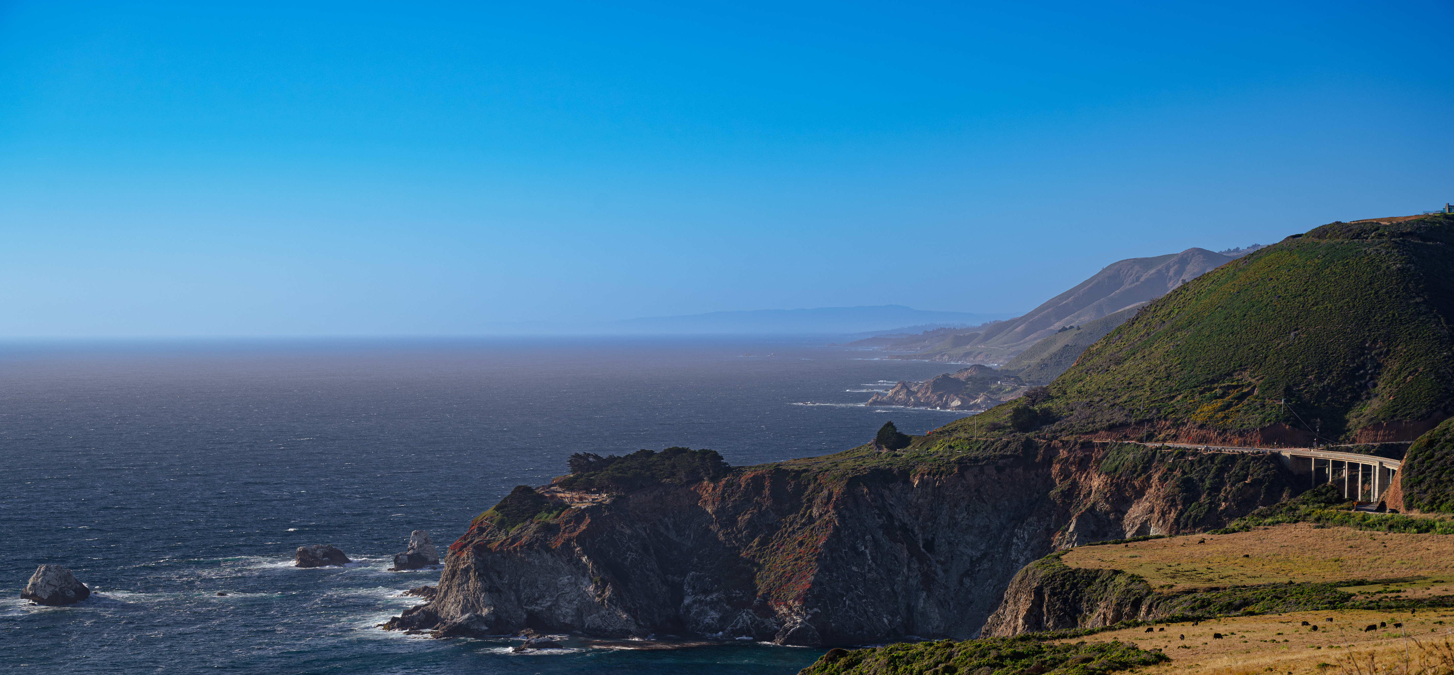 Big Sur Coastline with Ocean and Mountains HD Wallpaper