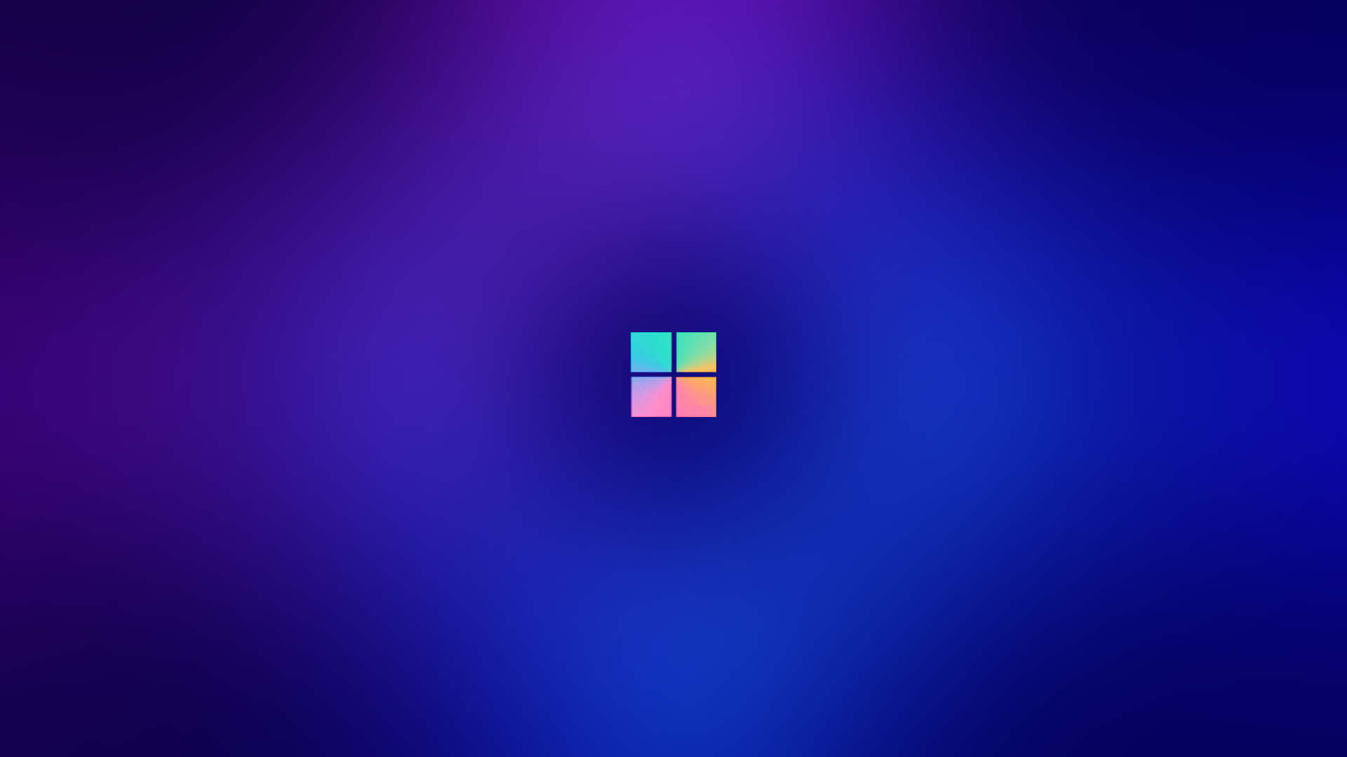 Microsoft Windows 11 neon logo on blurred gradient background HD Wallpaper