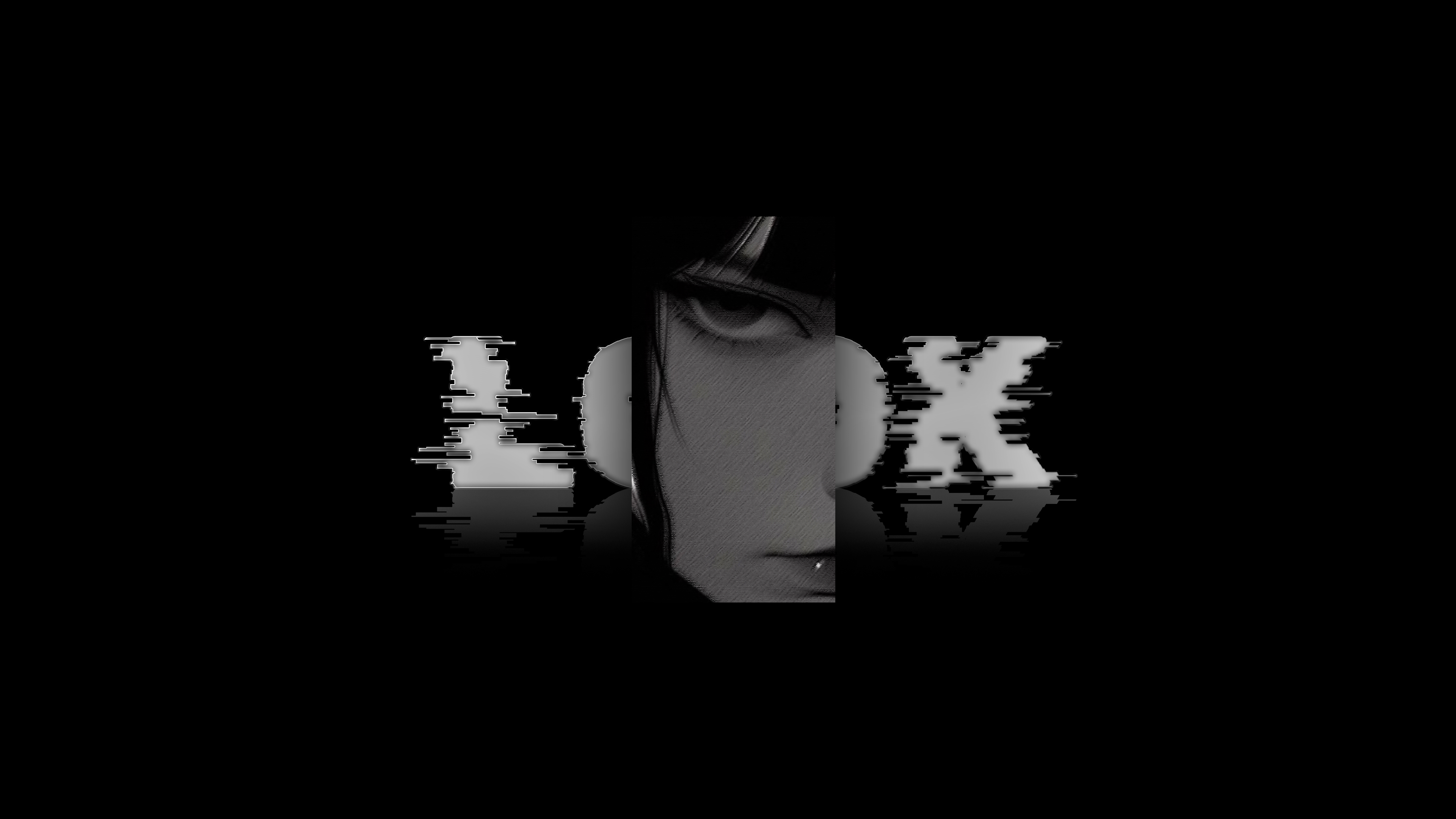 Glitch effect on the word LOX with a persons face HD Wallpaper