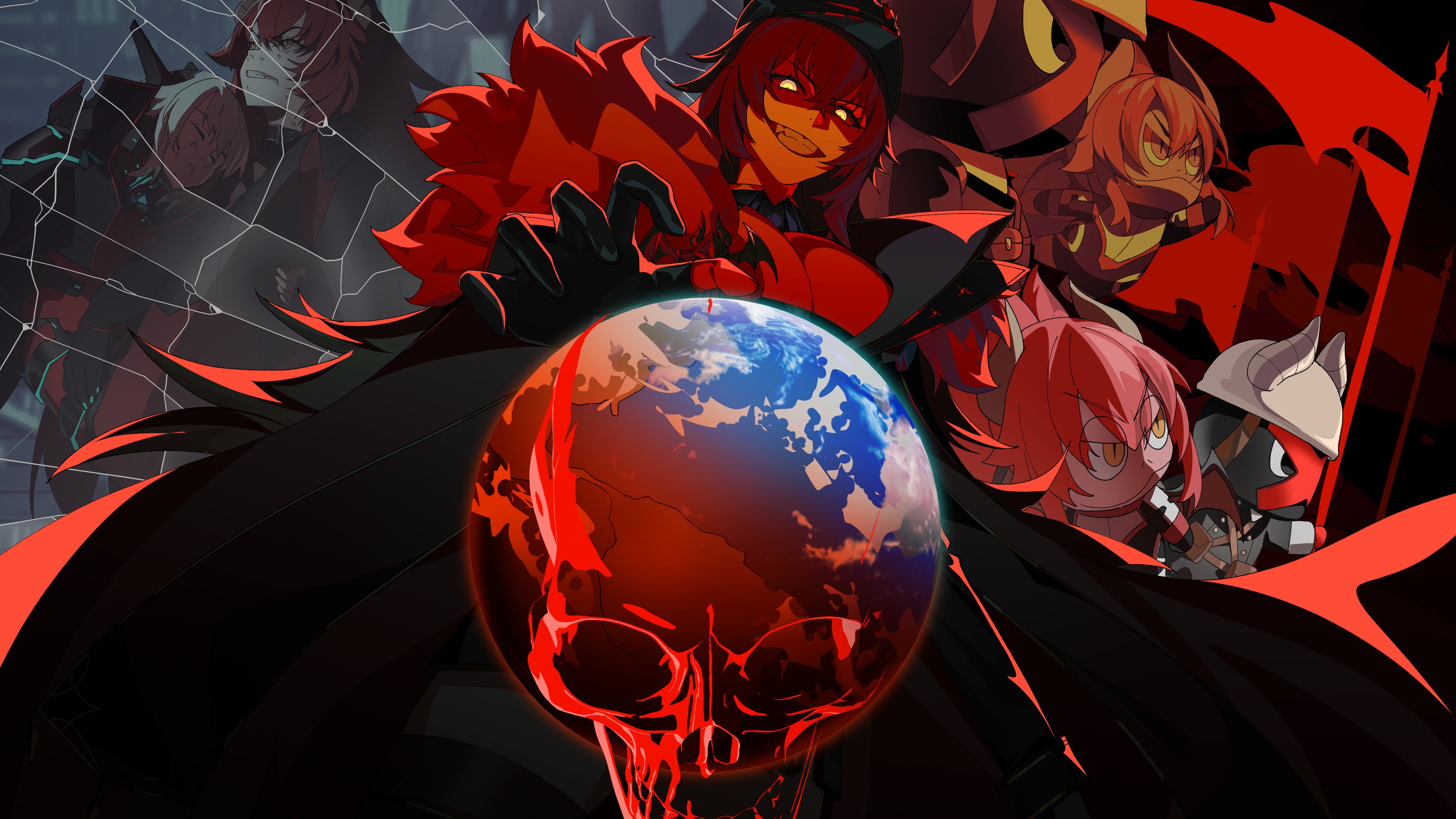 Zentreya holds a skull globe with allies behind her HD Wallpaper