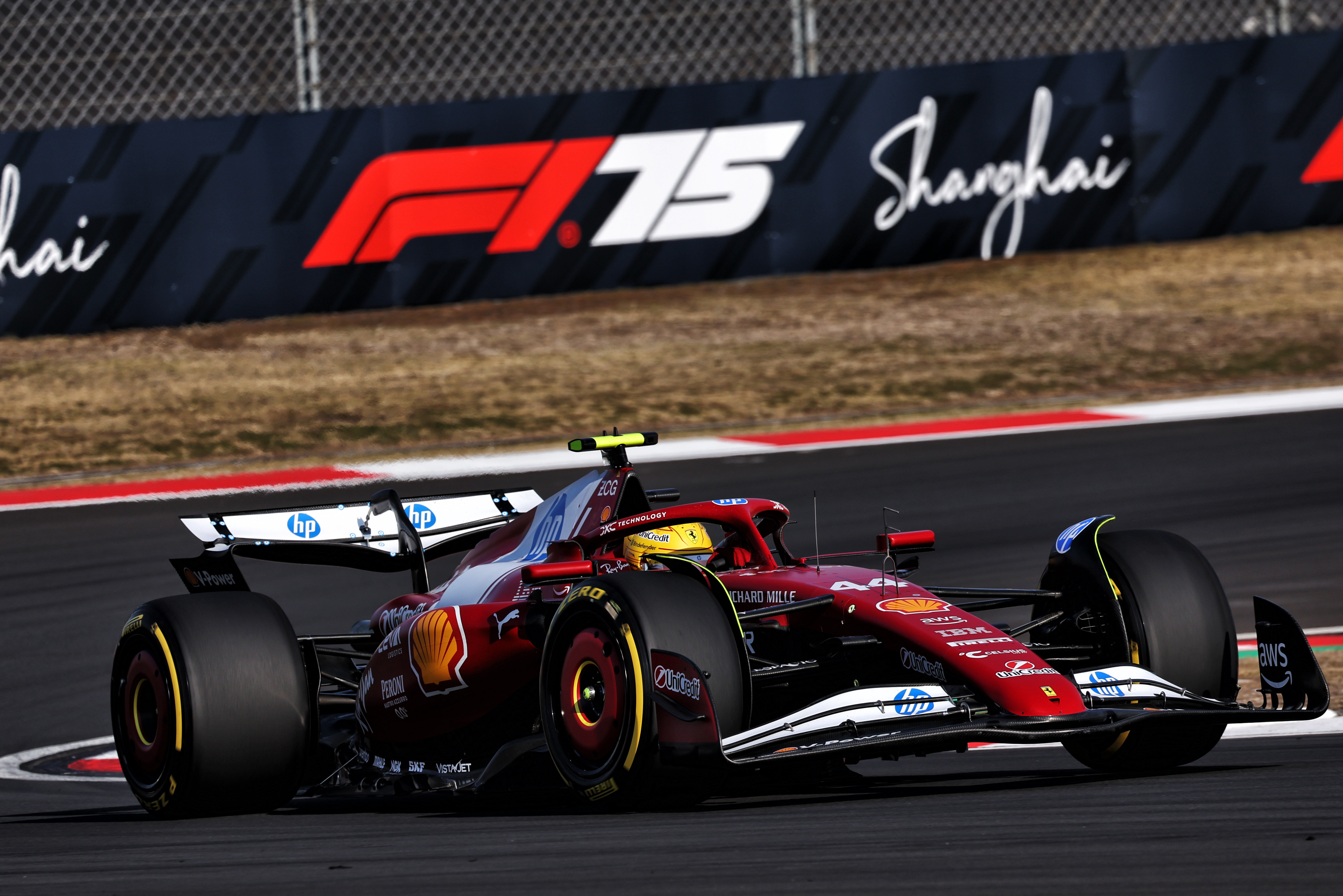Ferrari Formula 1 car on Shanghai track HD Wallpaper
