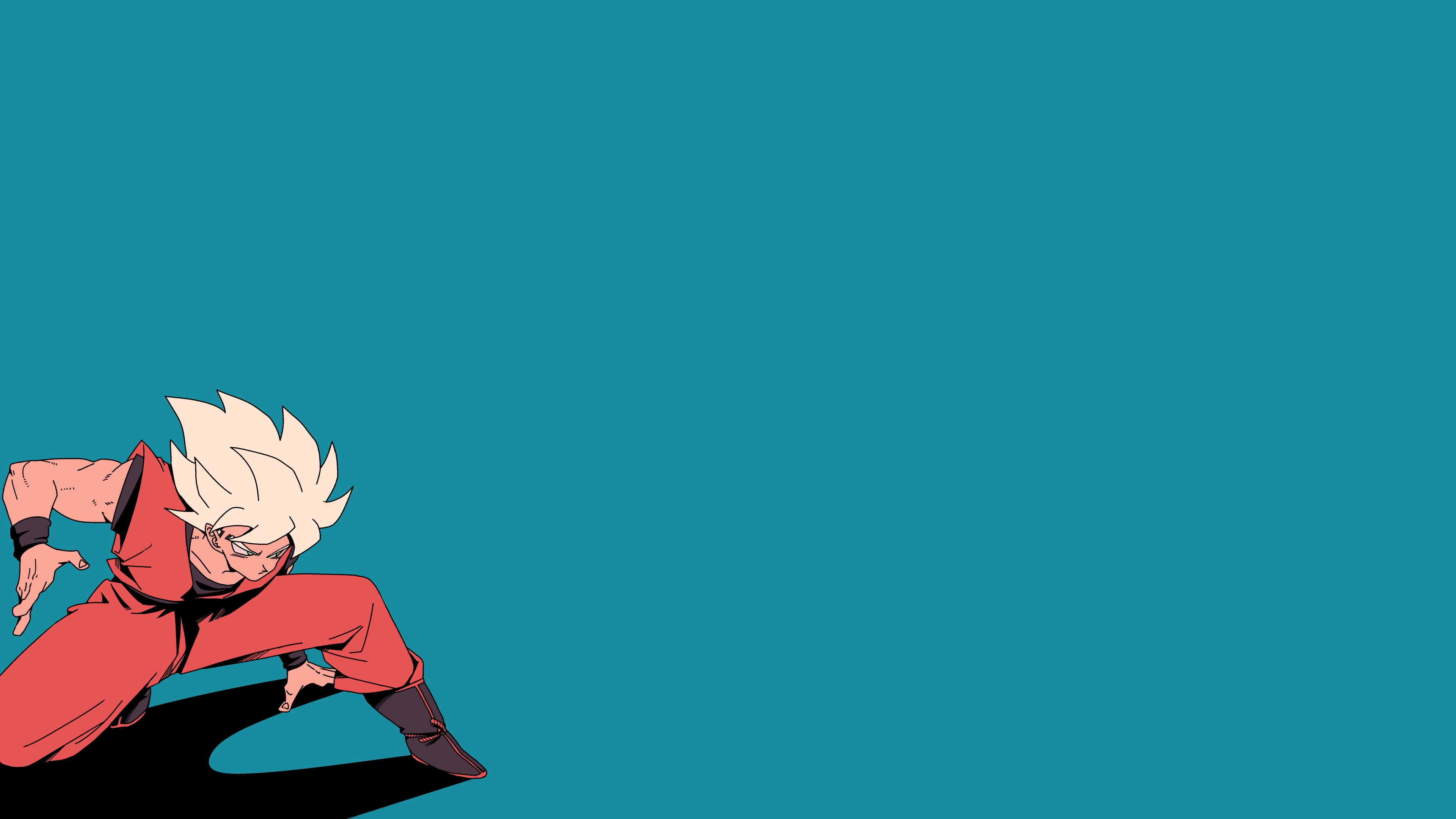 Son Goku in a minimalist anime style HD Wallpaper