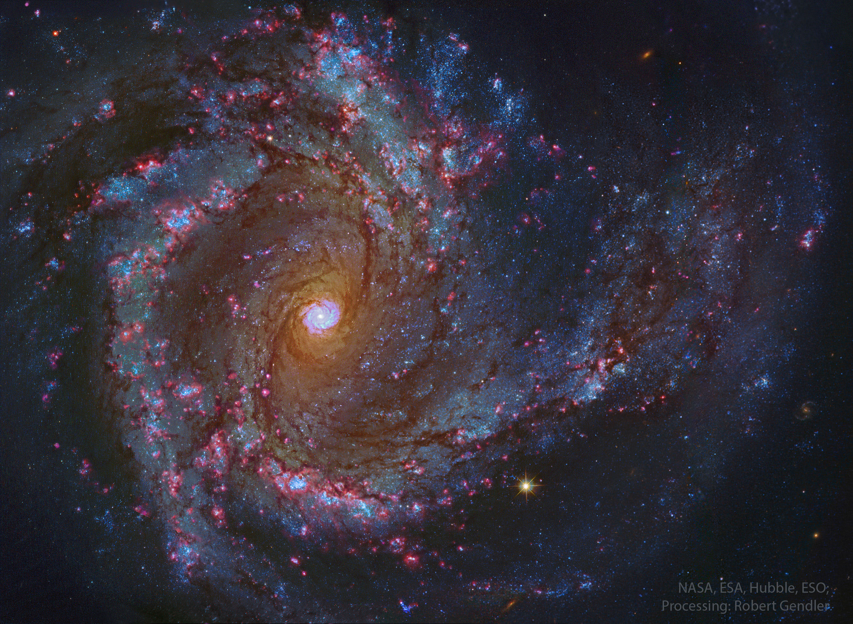 Hubble captures a spiral galaxy with star-forming regions HD Wallpaper