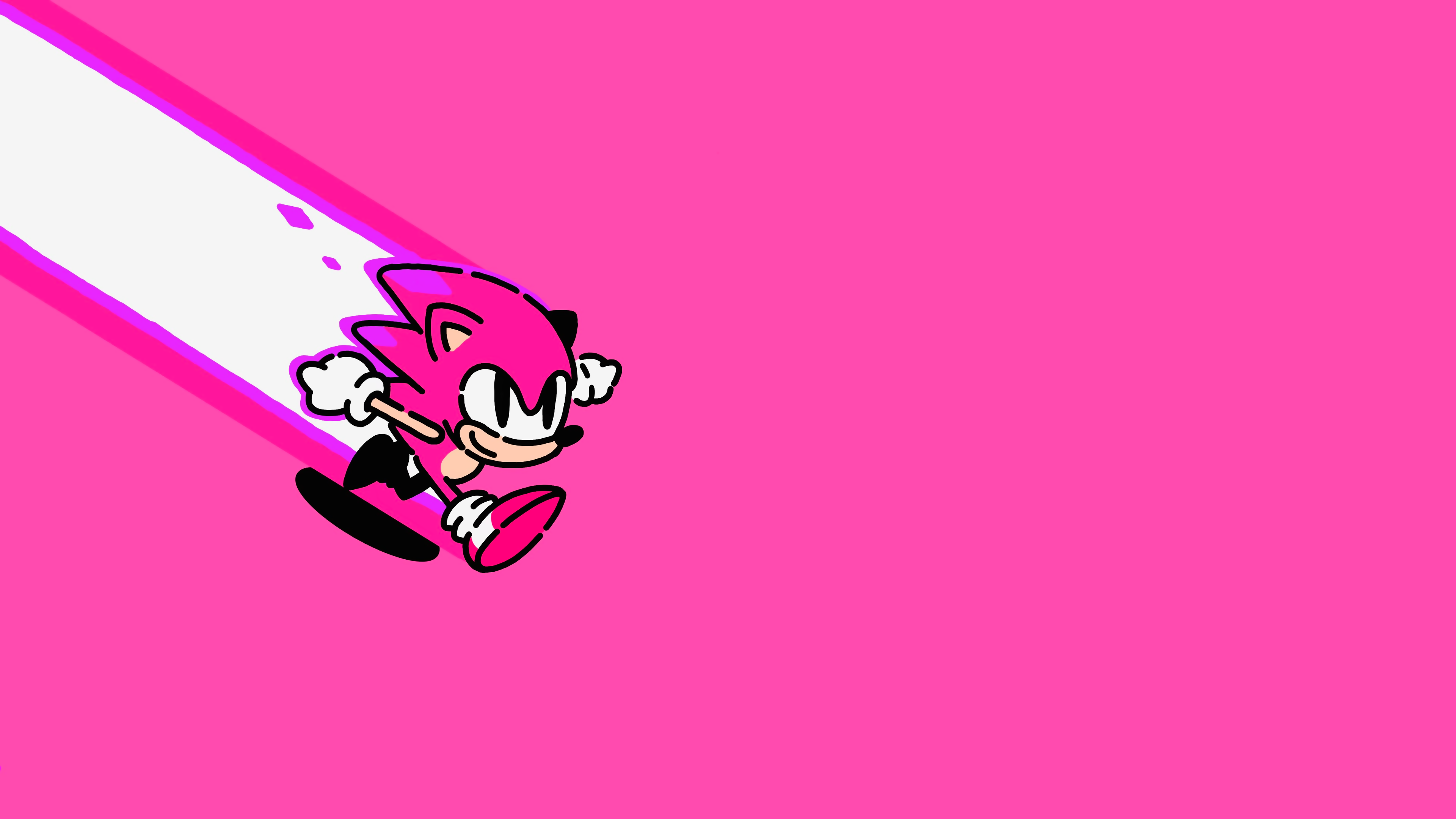 Sonic the Hedgehog running with a pink aura HD Wallpaper