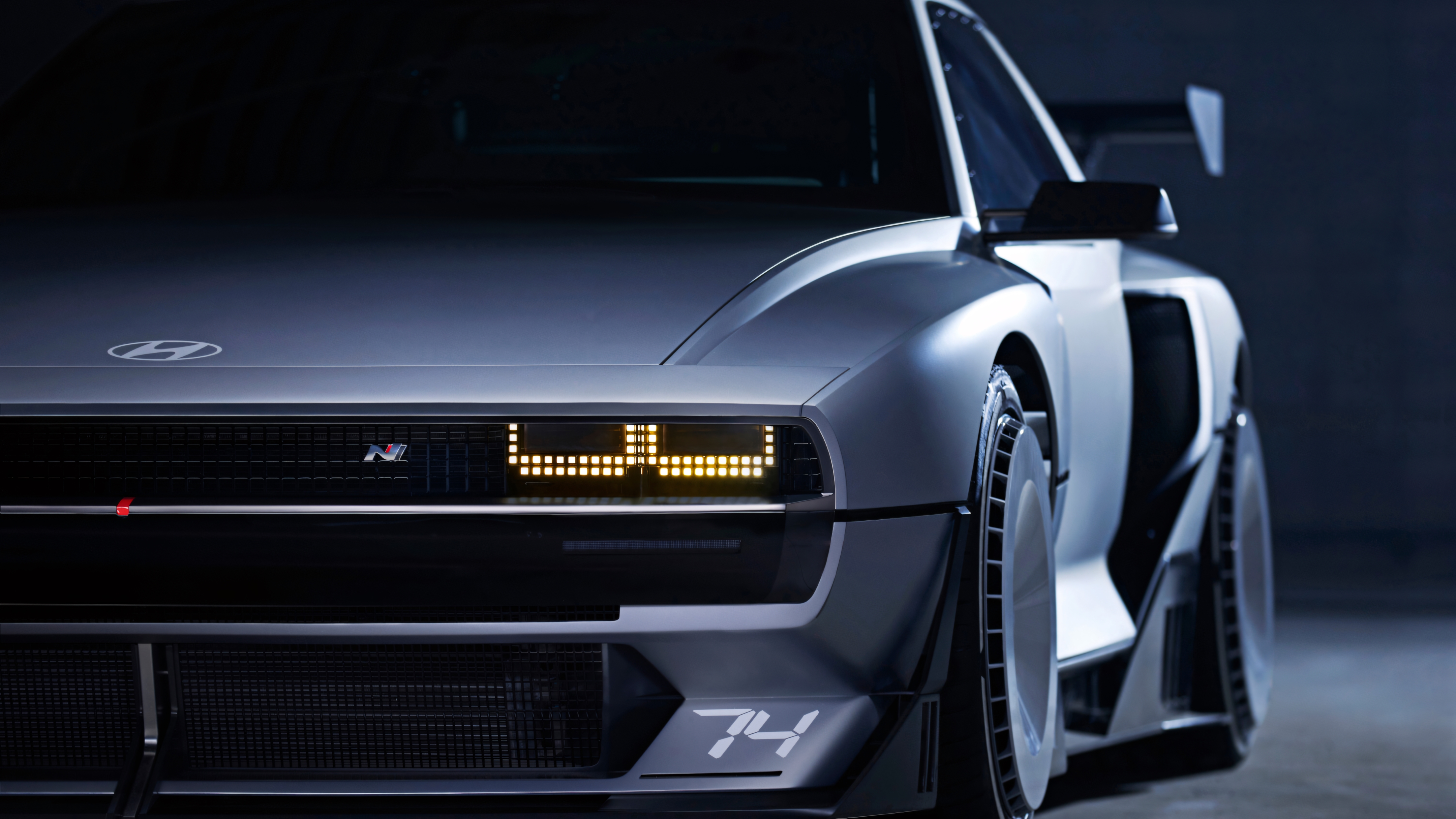 Hyundai N Vision 74 electric car frontal view HD Wallpaper