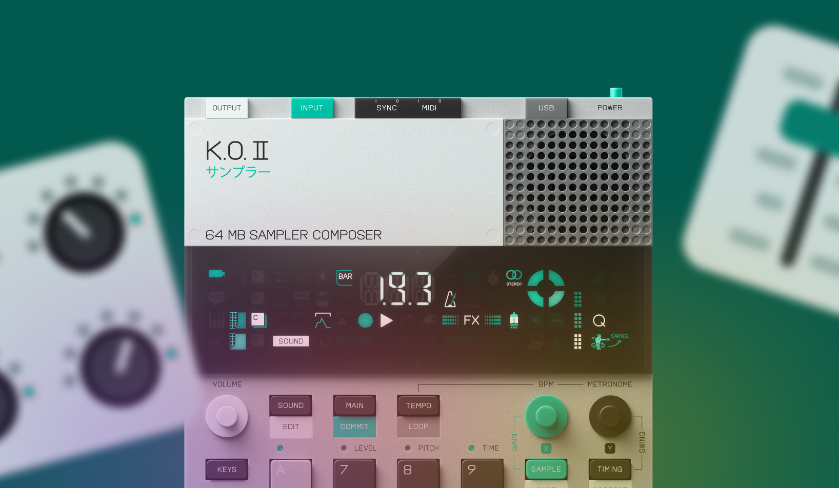 K.O. II Sampler Composer with buttons and display HD Wallpaper