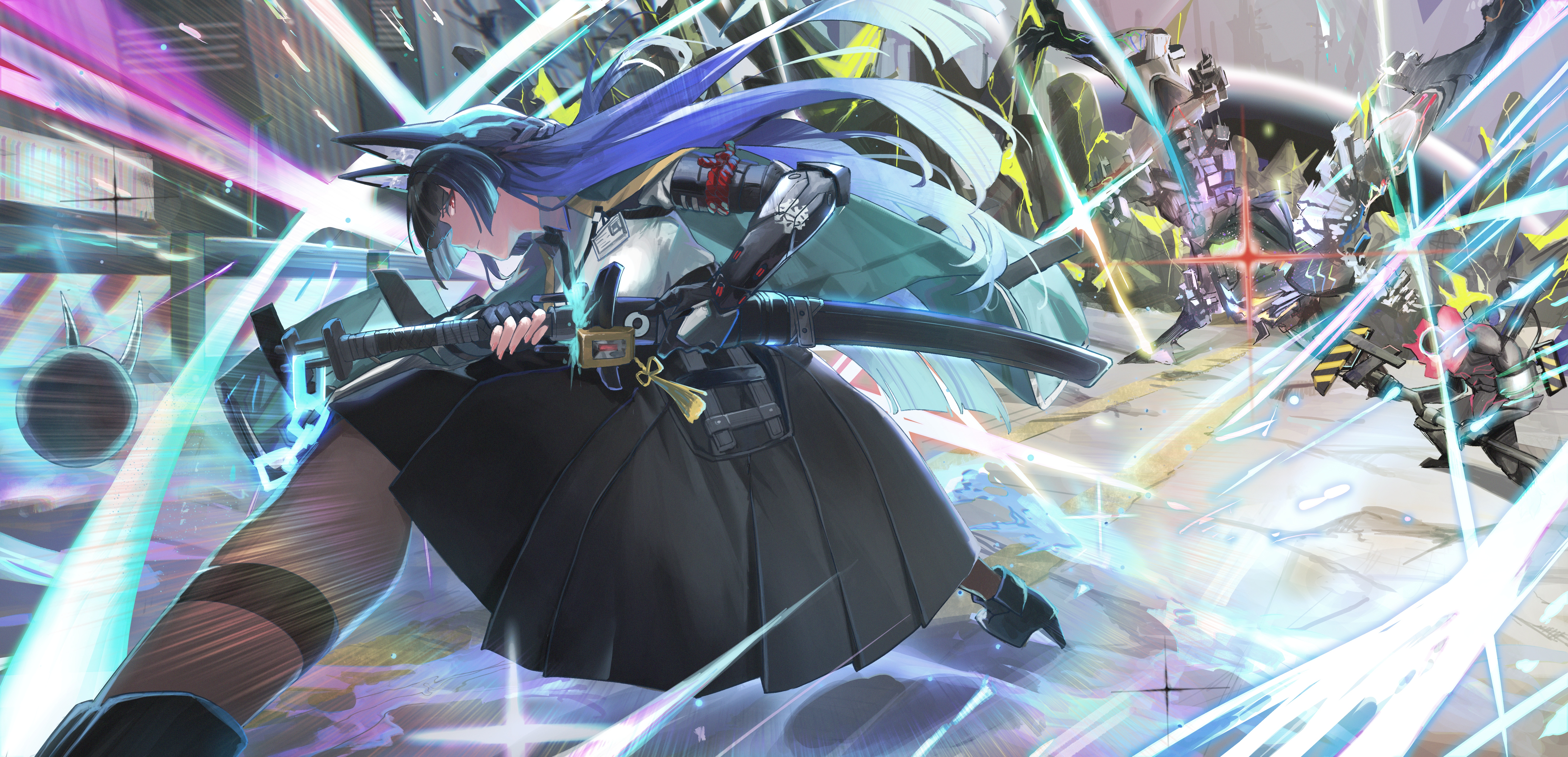Miyabi from Zenless Zone Zero in a Fighting Stance HD Wallpaper