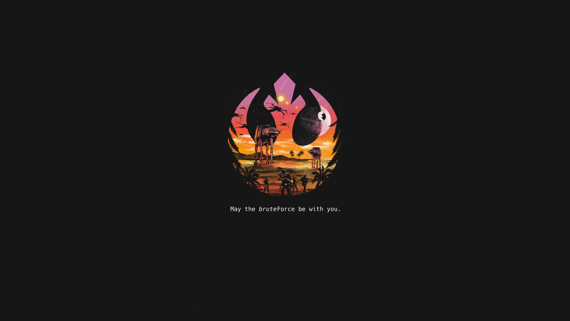AT-AT and X-wing in Star Wars Rebel Alliance logo HD Wallpaper