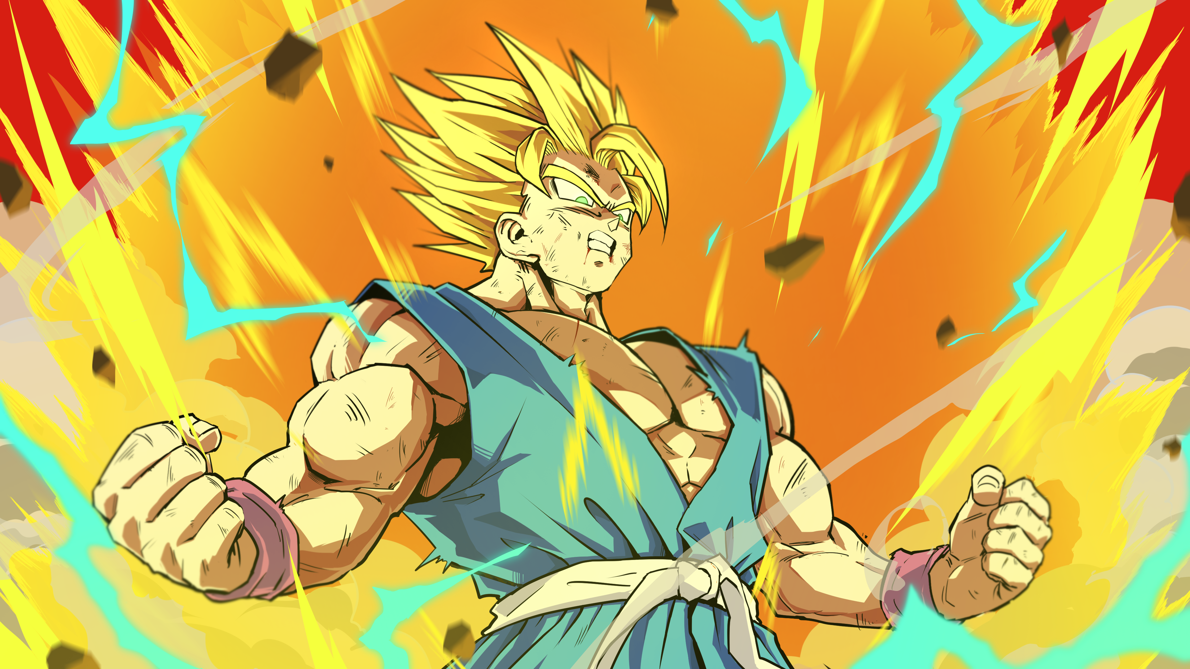 Son Goku in Super Saiyan 2 form HD Wallpaper