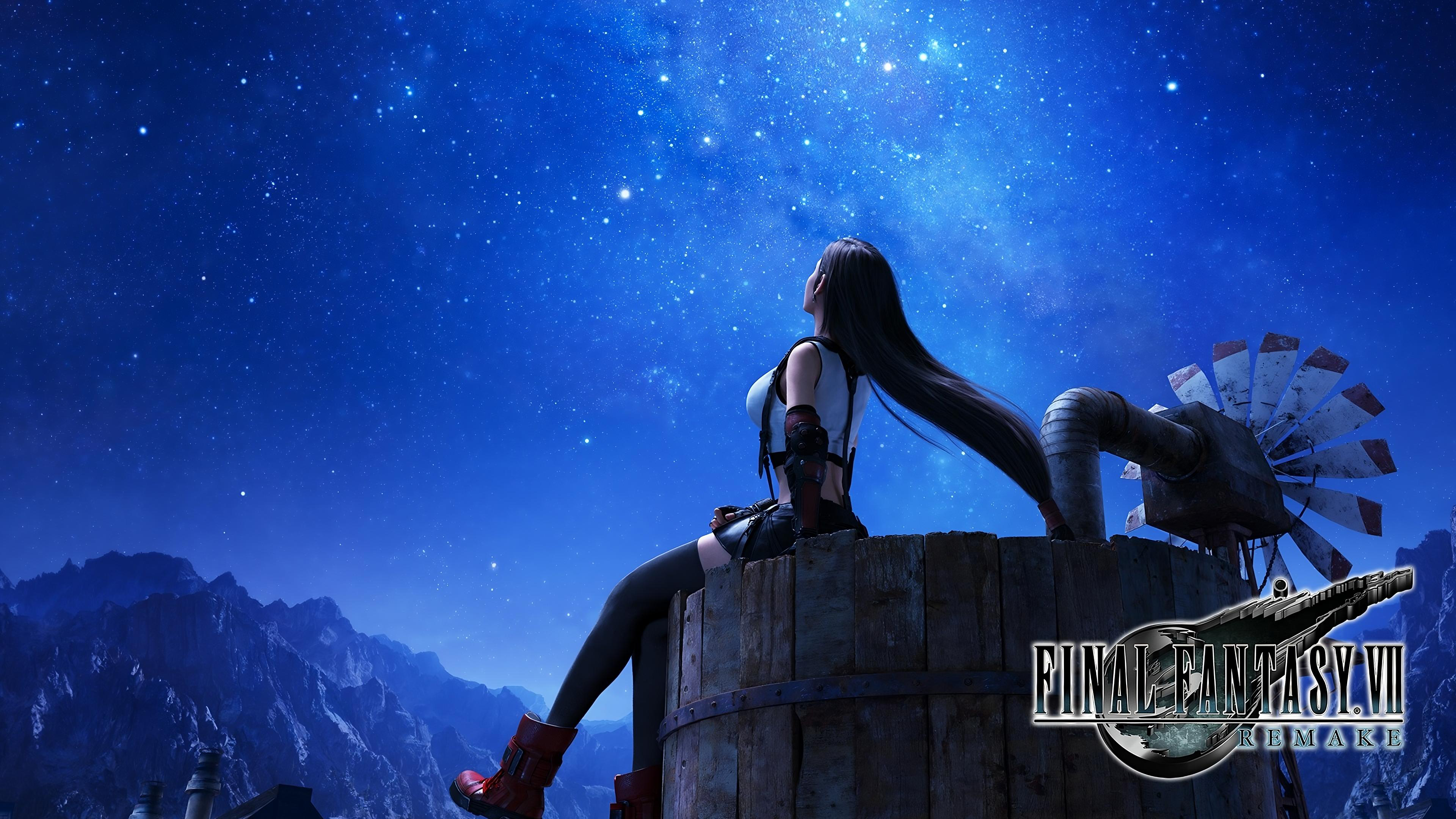 Final Fantasy VII Remake: Tifa Lockhart under the stars HD Wallpaper