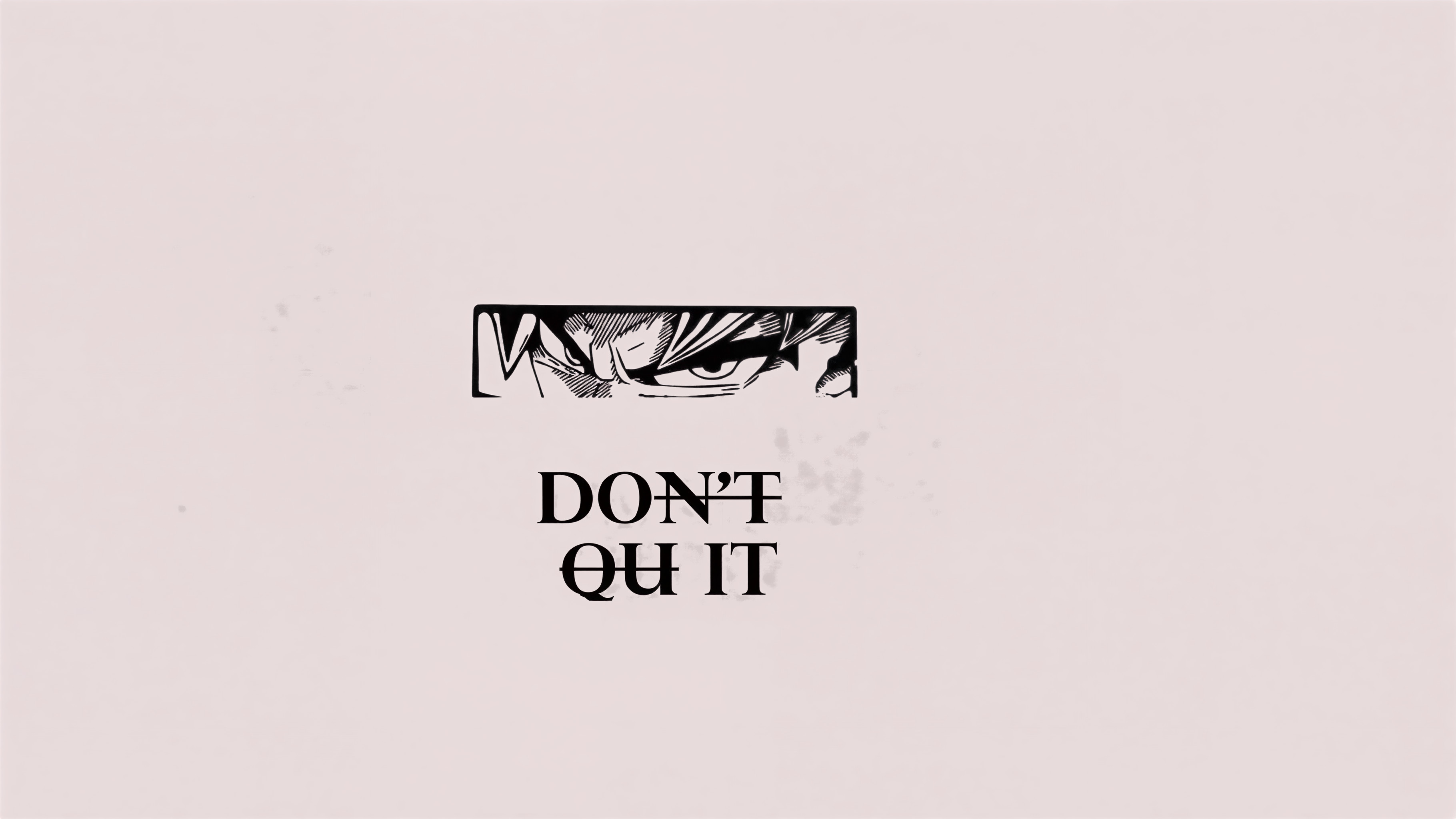 Son Gokus eyes and "DONT QUIT" text HD Wallpaper